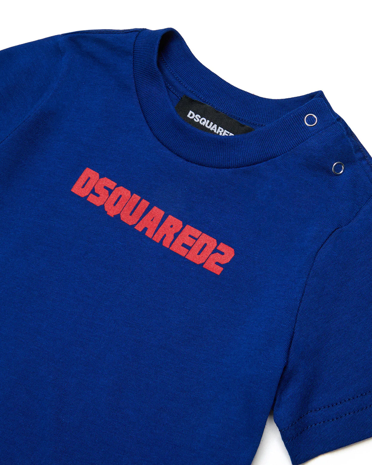 Dsquared2 Kids T-shirt Blu Cobalto con Stampa Logo a Contrasto per Neonati