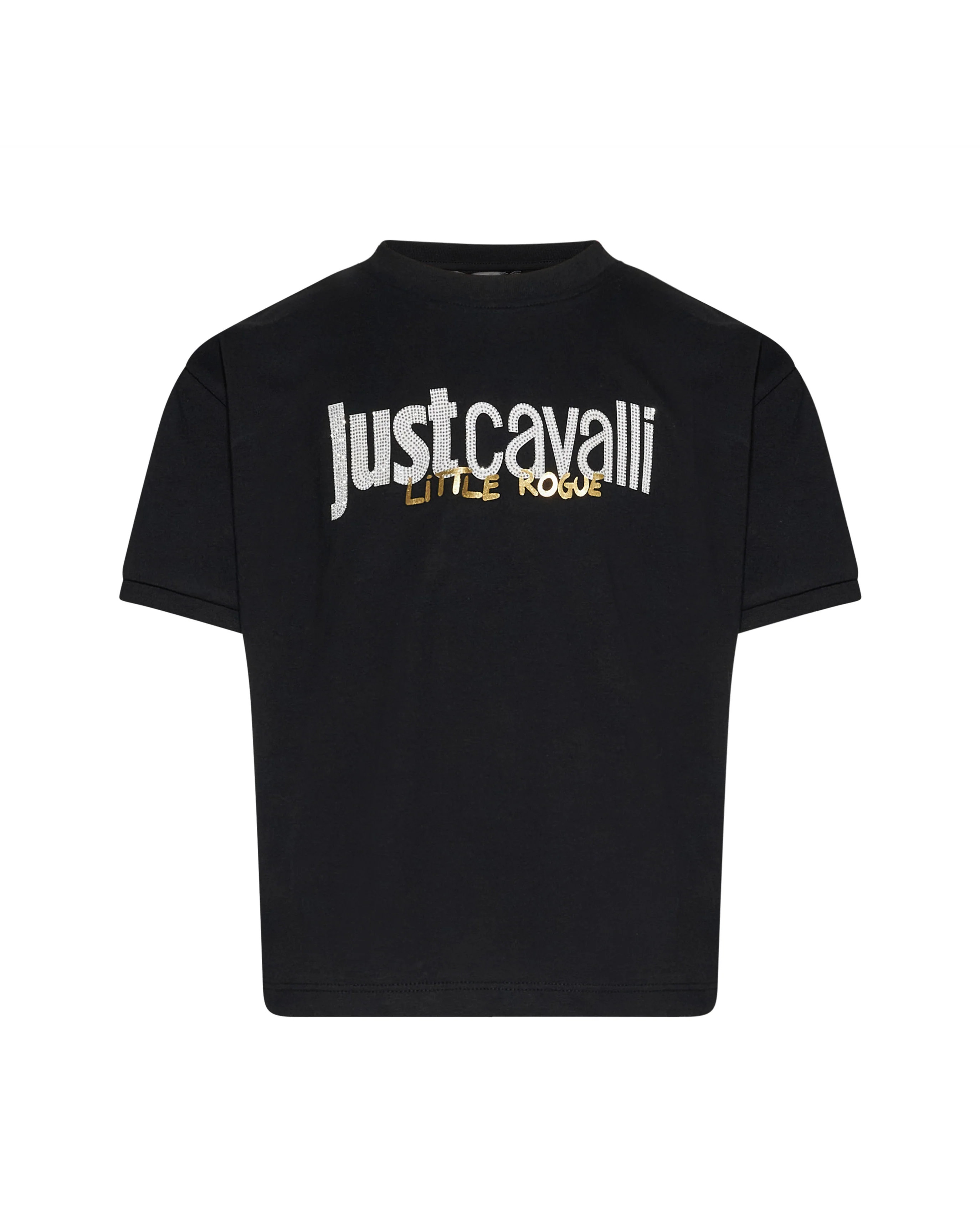 Just Cavalli Kids T-Shirt Nera con Logo Stampato per Bambini