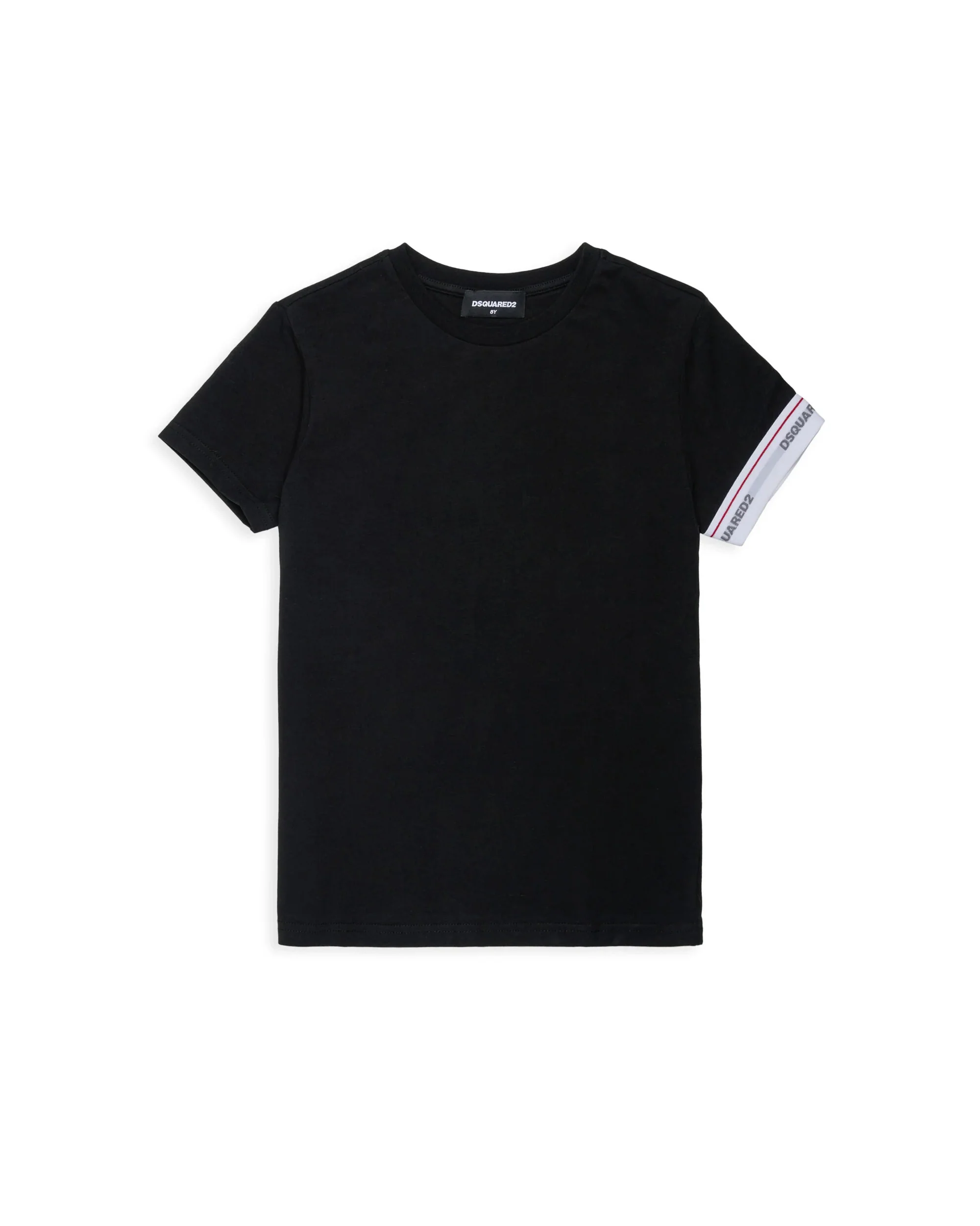Dsquared2 Kids T-Shirt Nera con Dettaglio Manica per Bambini