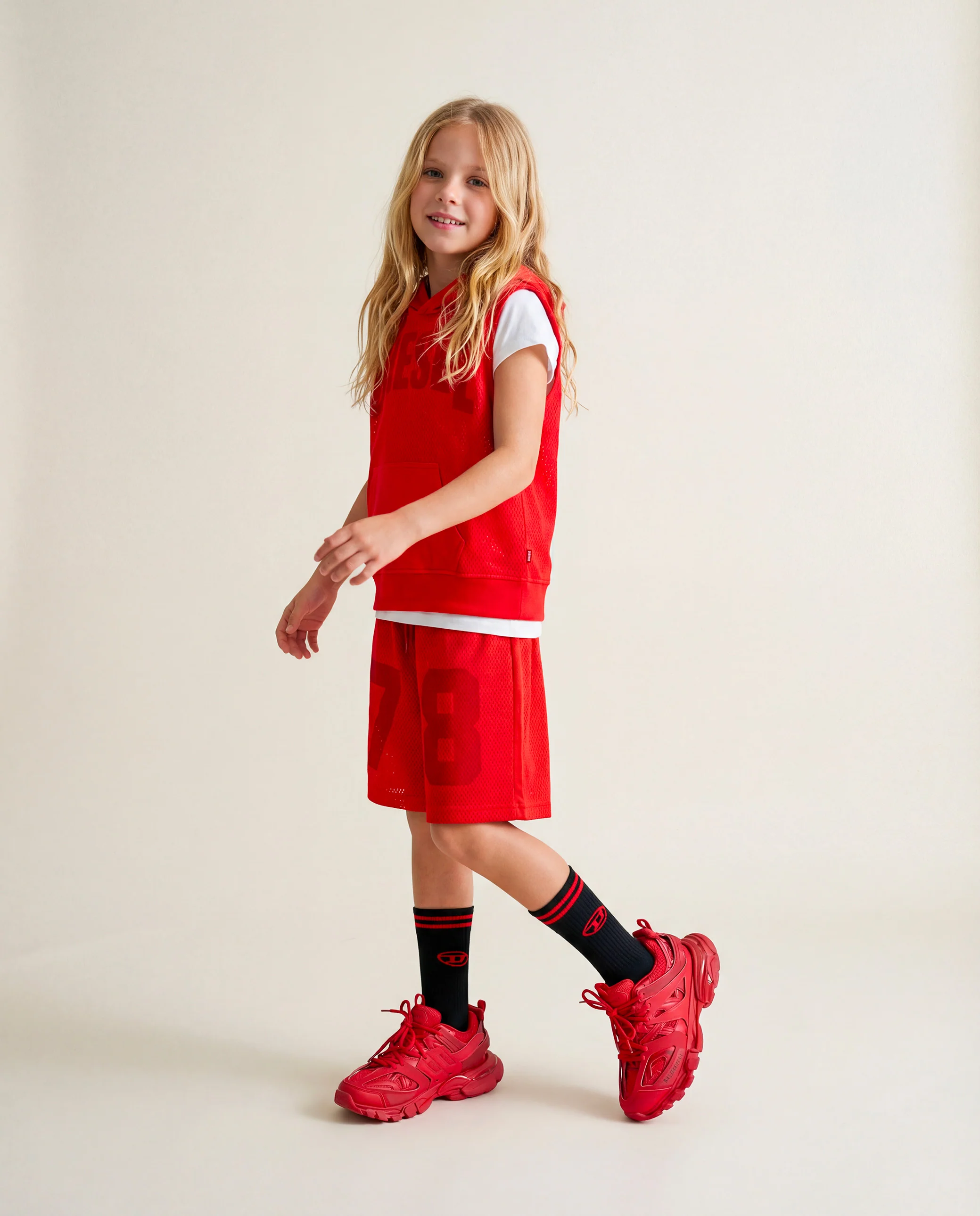 Diesel Kids Bermuda Rosso con Coulisse per Bambini