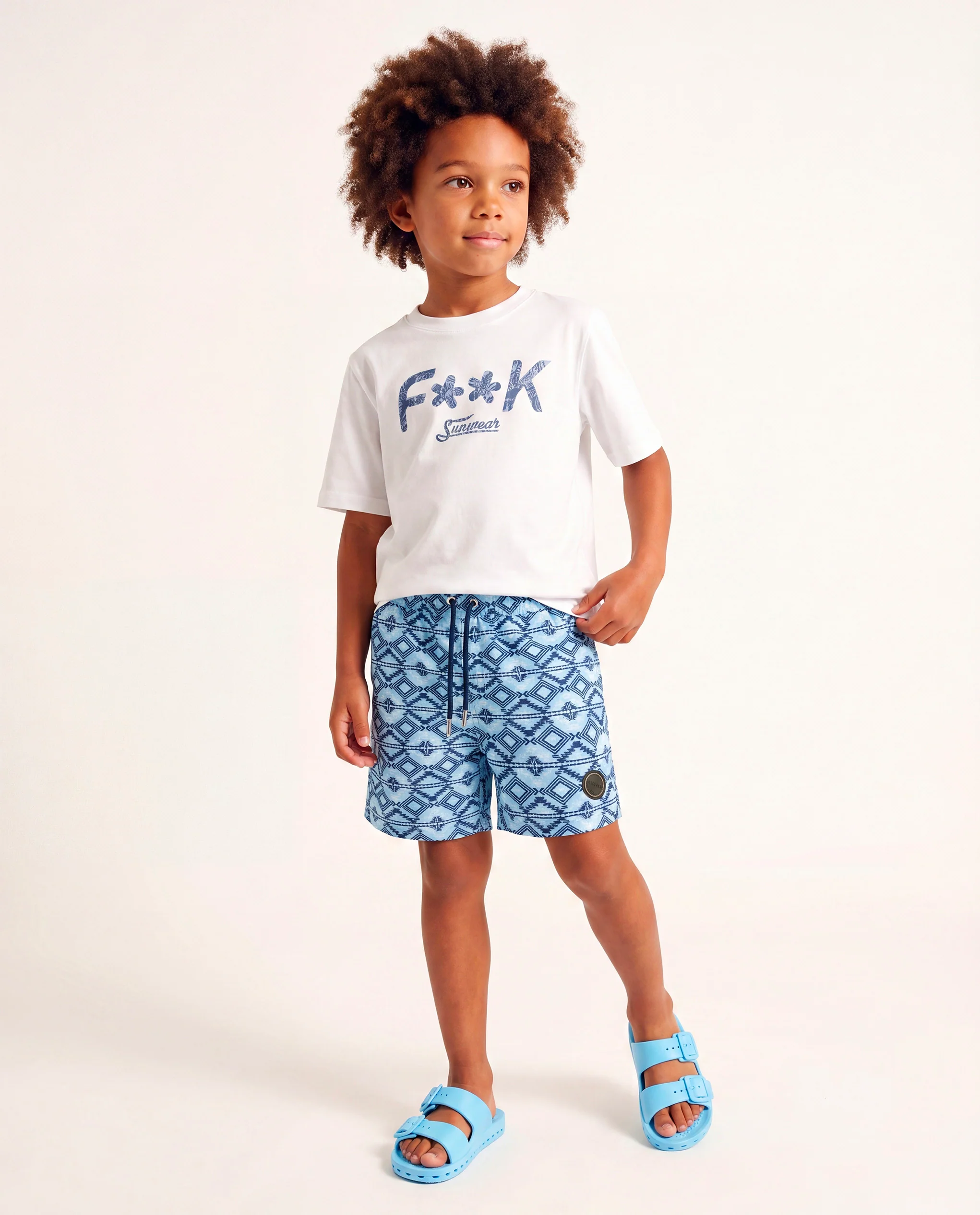 F**K Kids T-Shirt Bianco con Logo per Bambini