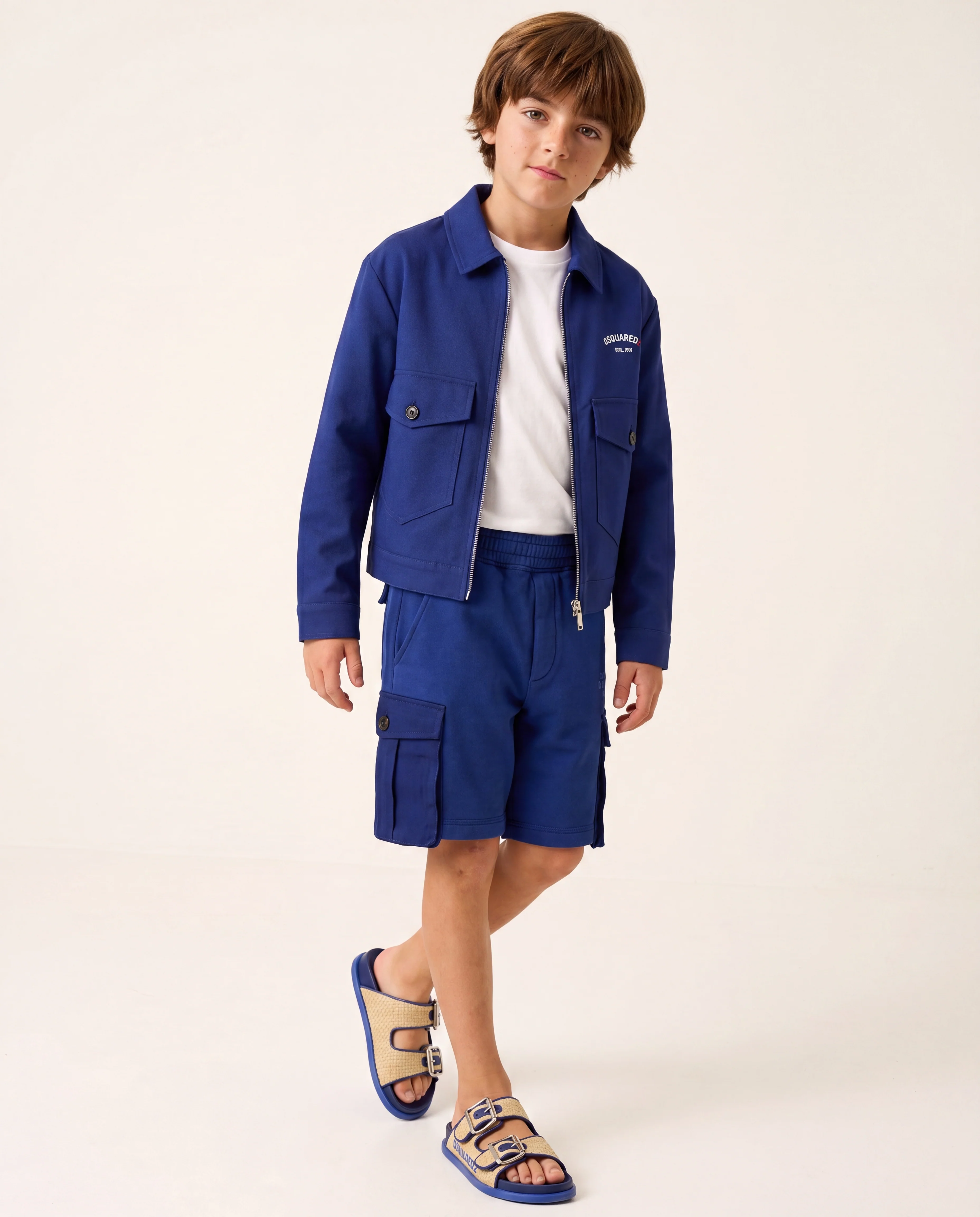 Dsquared2 Kids Bermuda Blu con Tasche e Logo per Bambini