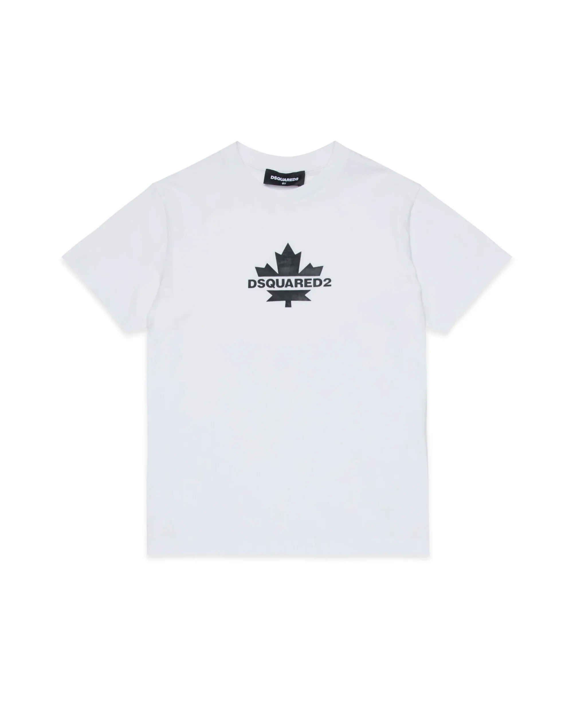 Dsquared2 Kids T-shirt Bianca con Stampa Logo Foglia D'acero per Bambini