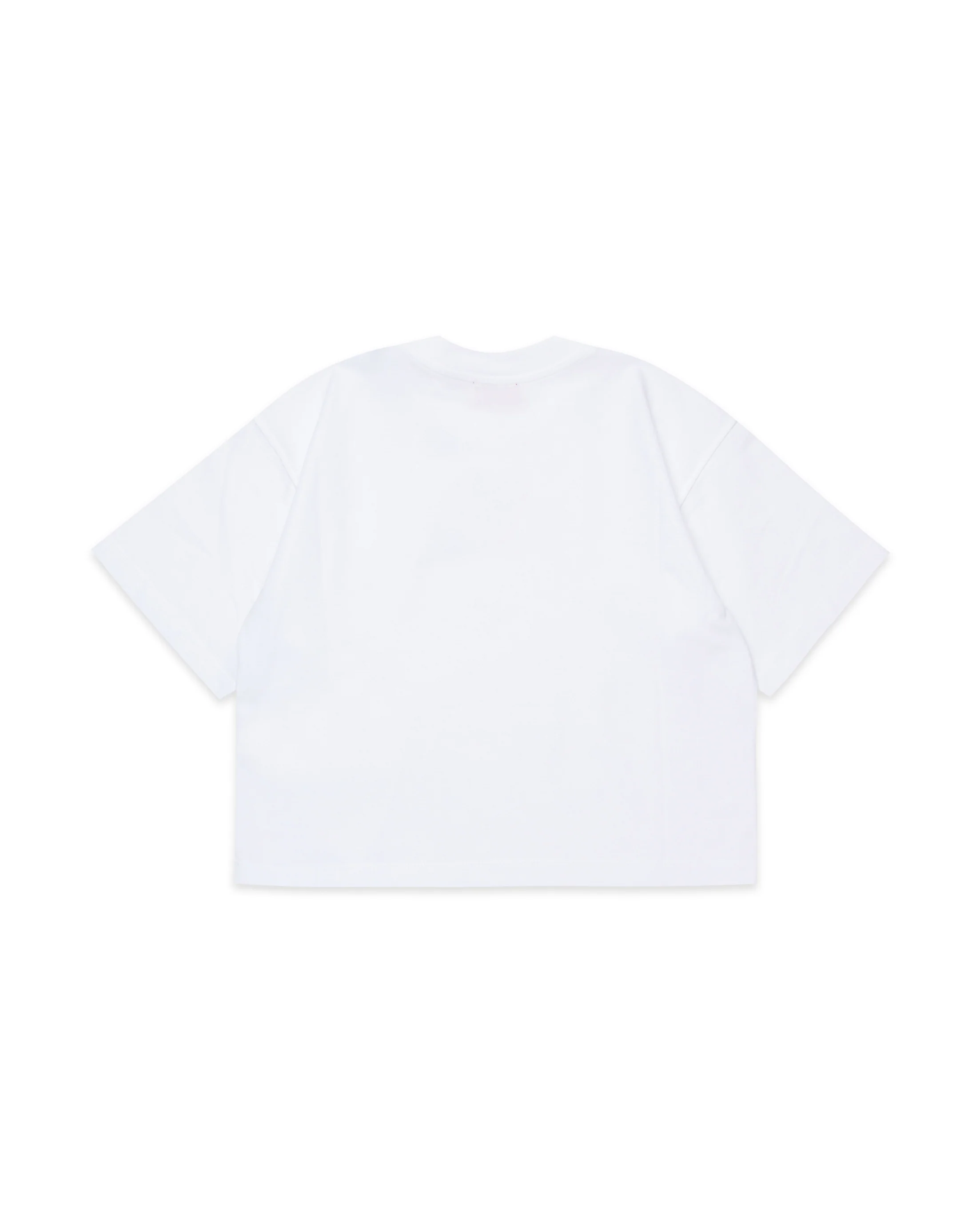 Diesel Kids T-Shirt Bianca Cropped Con Logo Oval D per Bambine