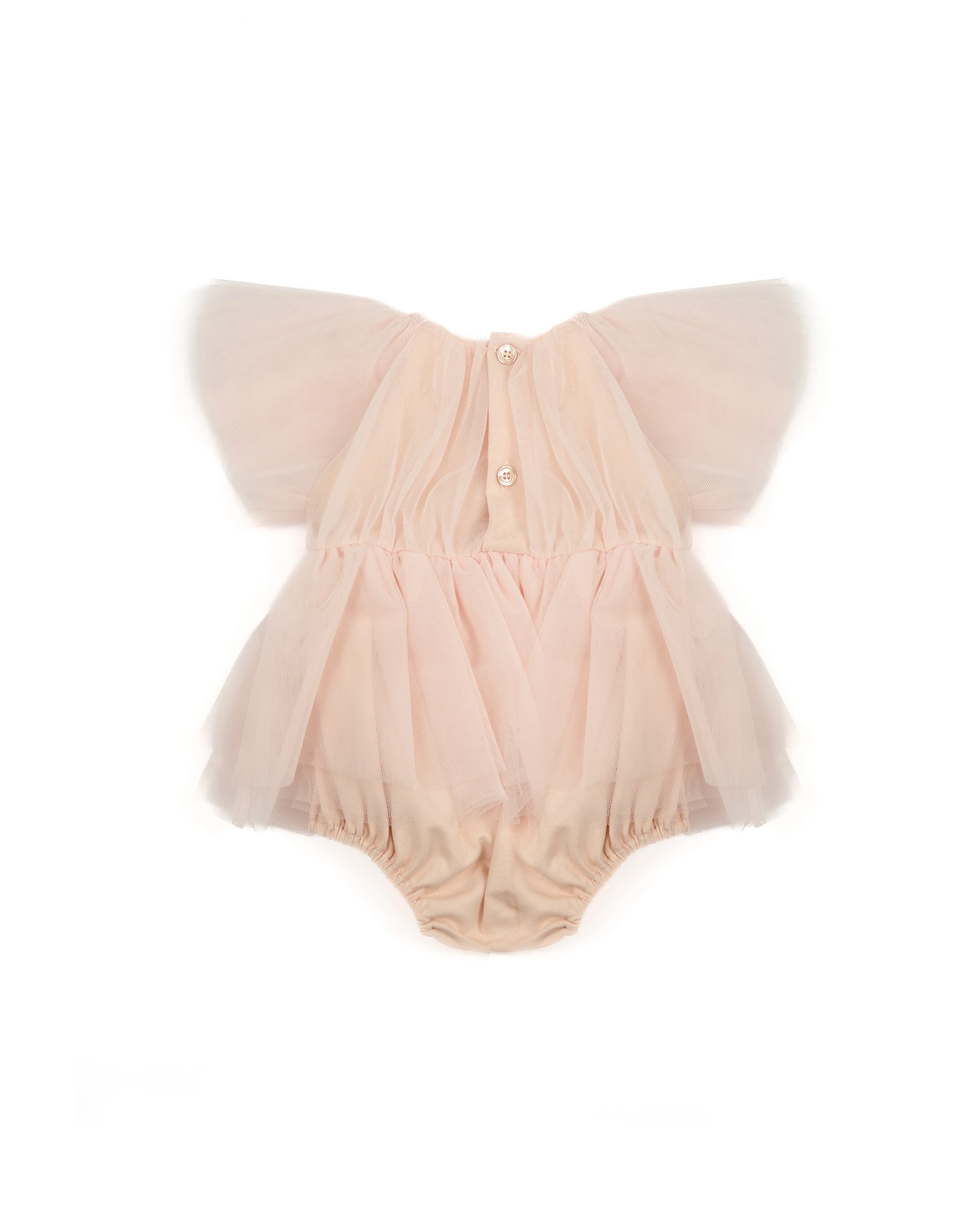 Elisabetta Franchi La Mia Bambina Pagliaccetto Rosa con Maniche a Sbuffo per Neonate