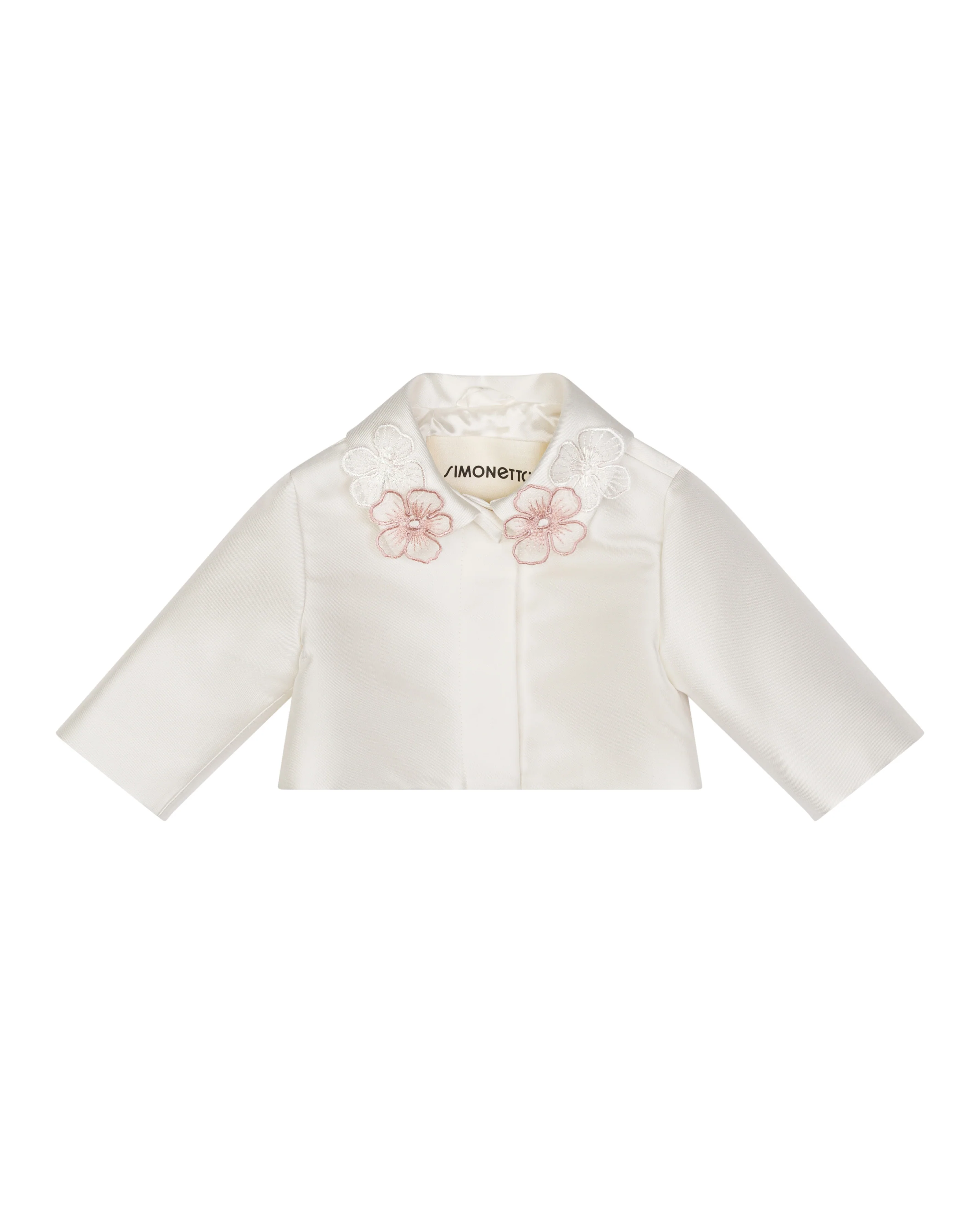 Simonetta Kids Giacca Avorio con Applicazione Per Neonate