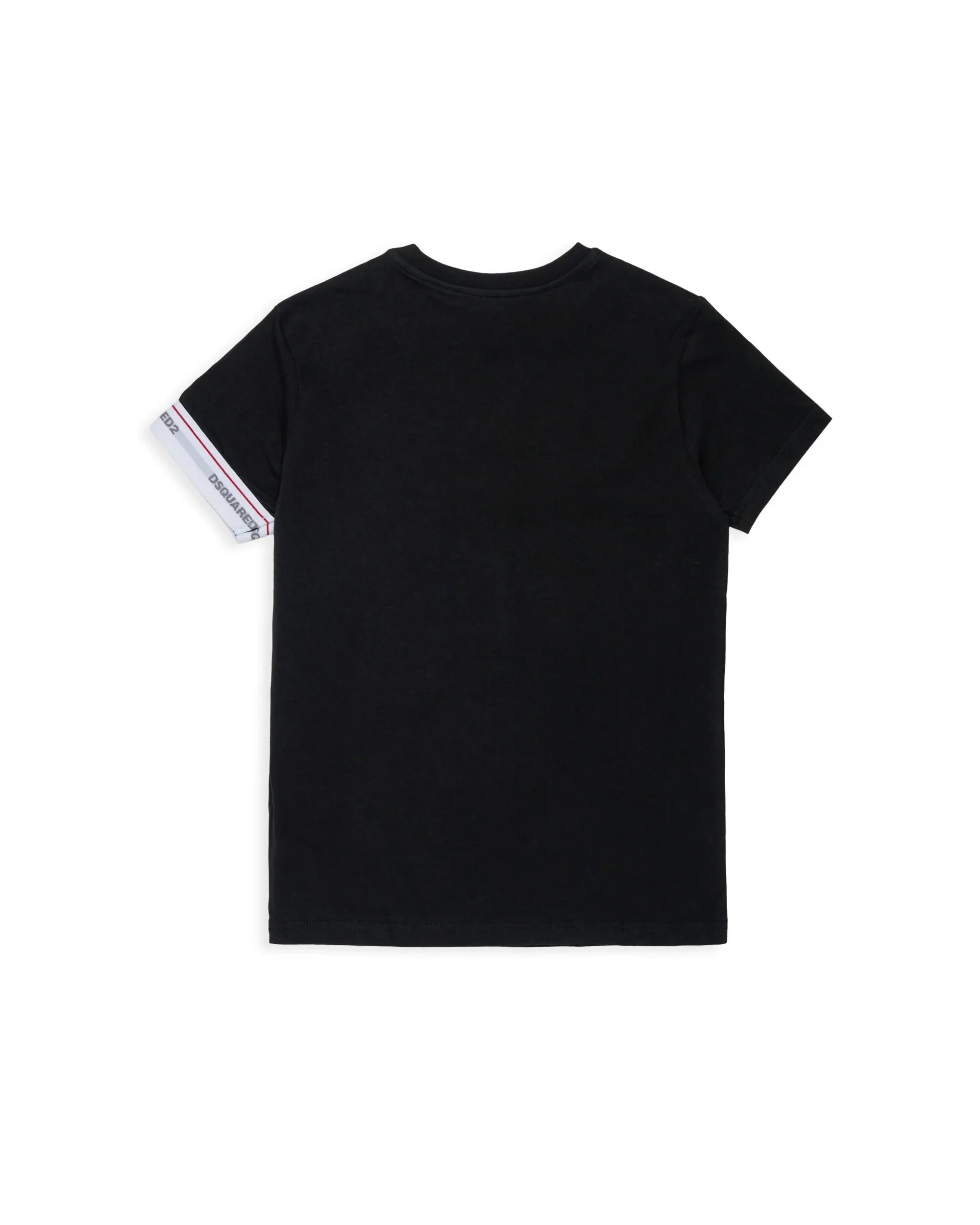 Dsquared2 Kids T-Shirt Nera con Dettaglio Manica per Bambini