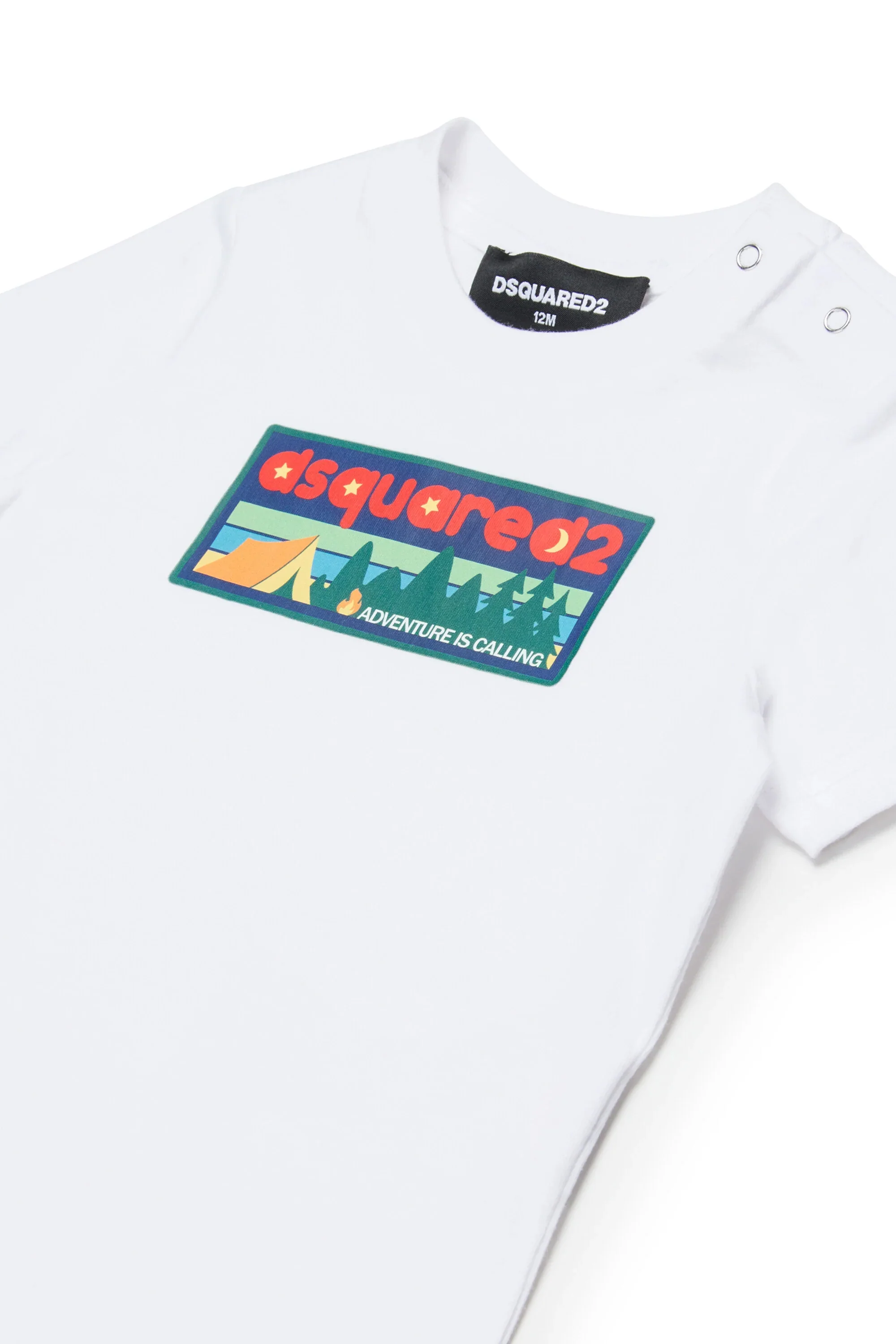 Dsquared2 Kids T-Shirt Bianca con Logo per Neonati