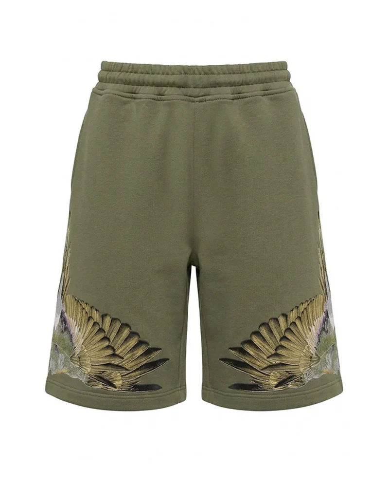 Marcelo Burlon County of Milan Kids Bermuda Verde Militare con Stampa per Bambini