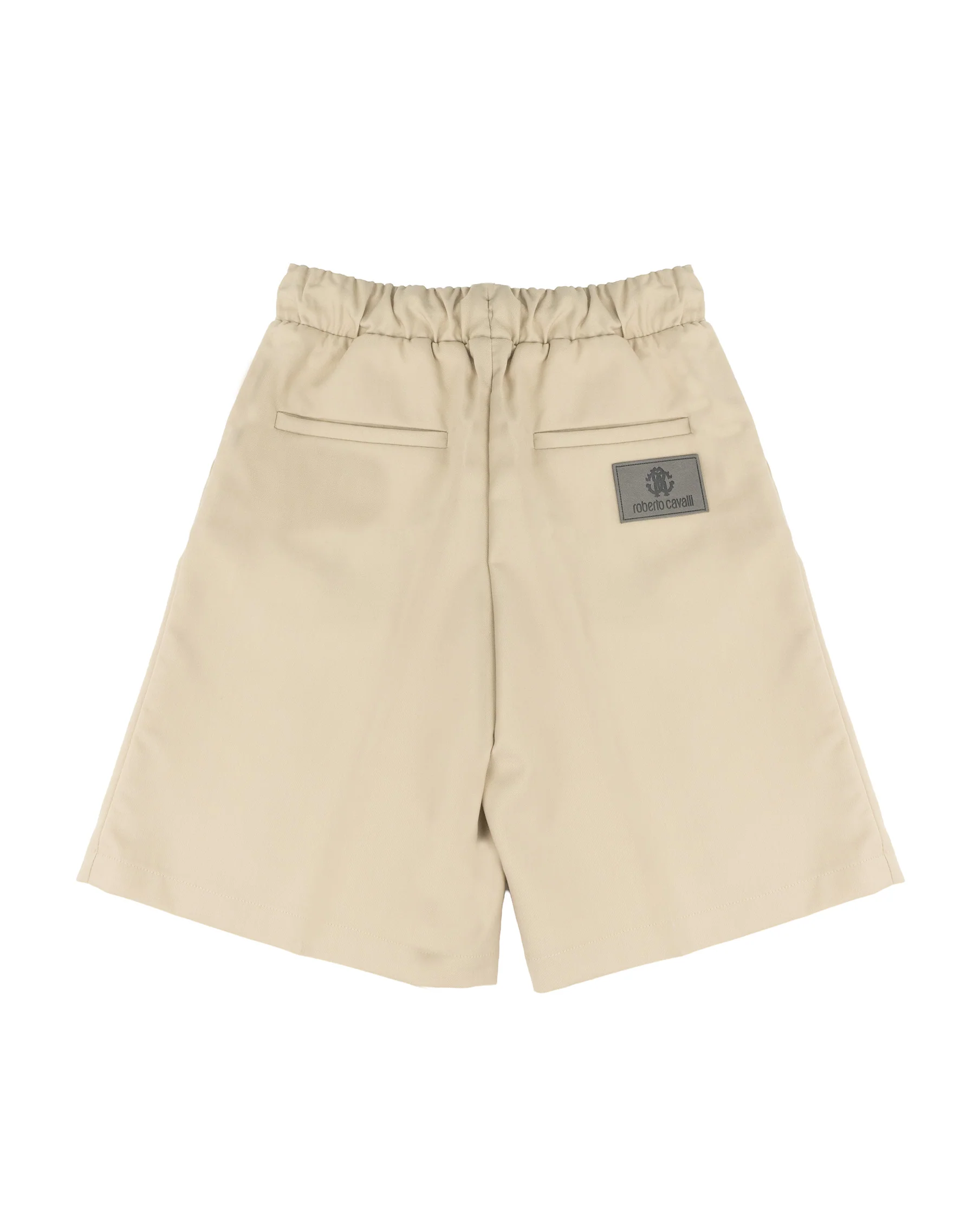 Roberto Cavalli Kids Bermuda Beige con Coulisse e Logo per Bambini