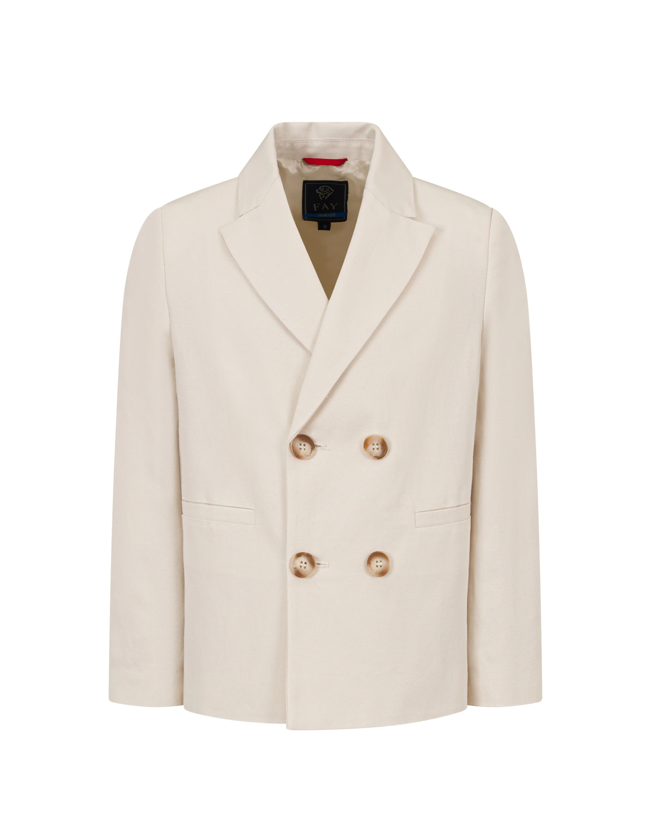 Fay Kids Giacca Doppio Petto Beige per Bambini