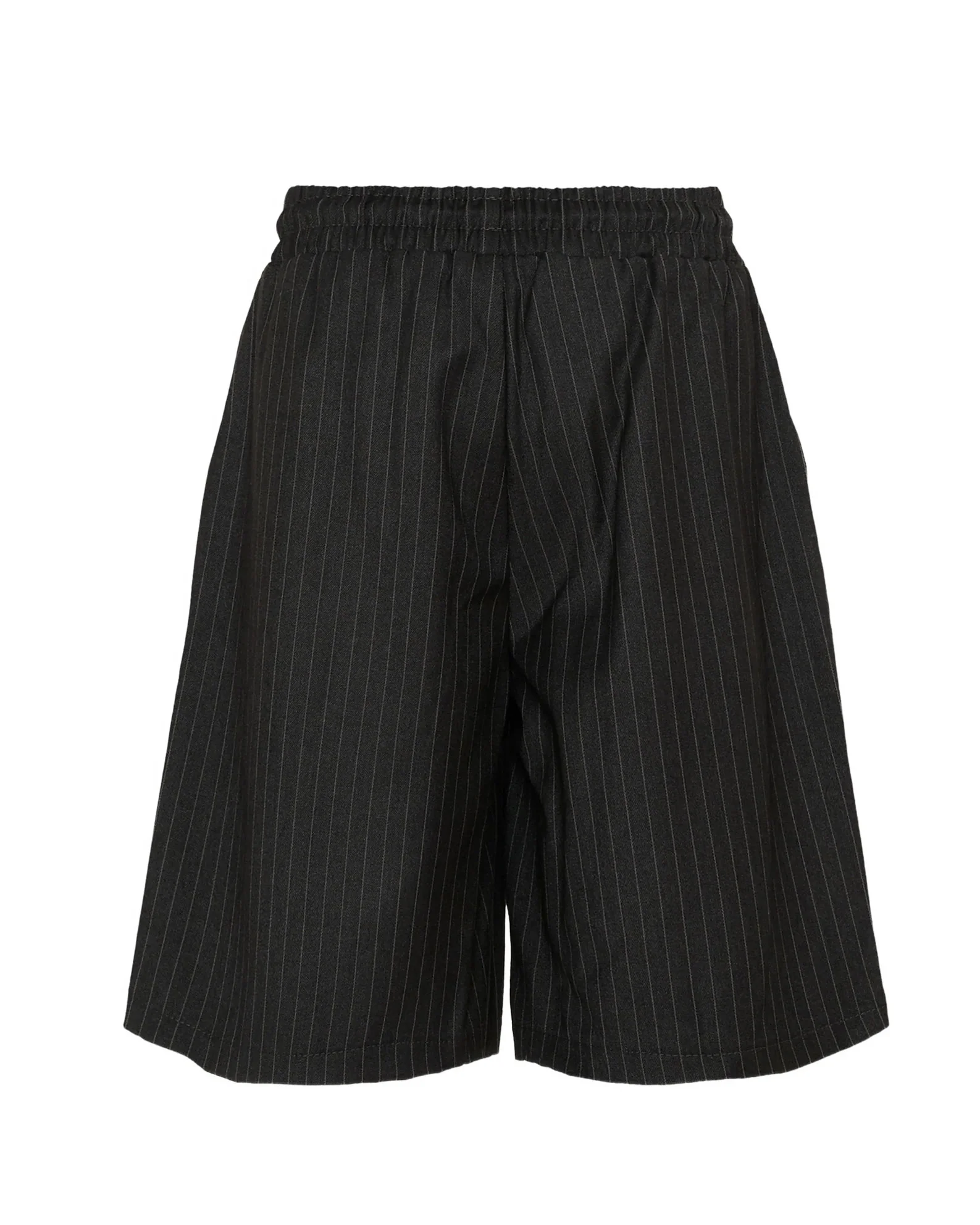 John Richmond Kids Bermuda Nero Gessato con Logo per Bambini