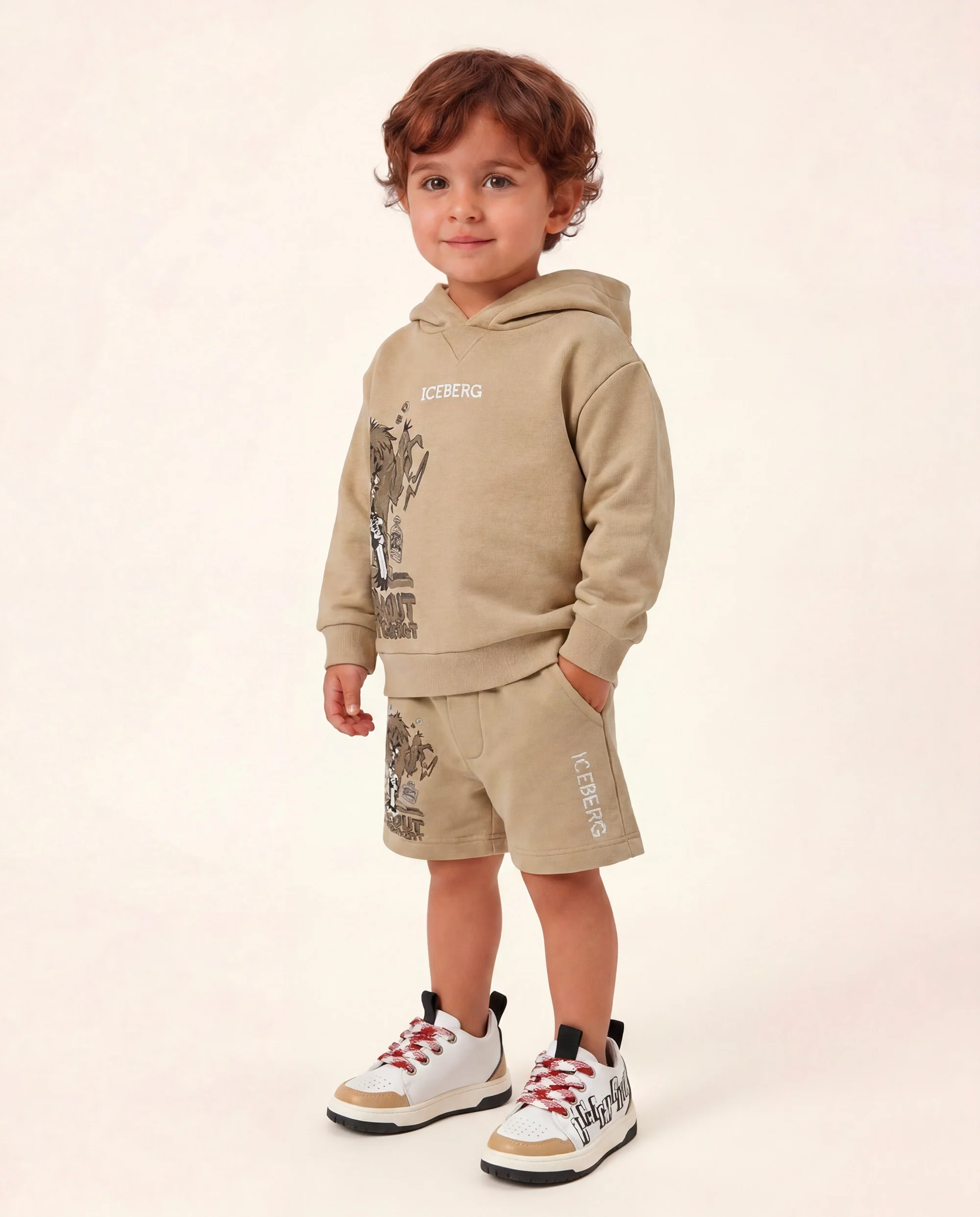 Iceberg Kids Bermuda Papiro con Stampa e Logo per Neonati