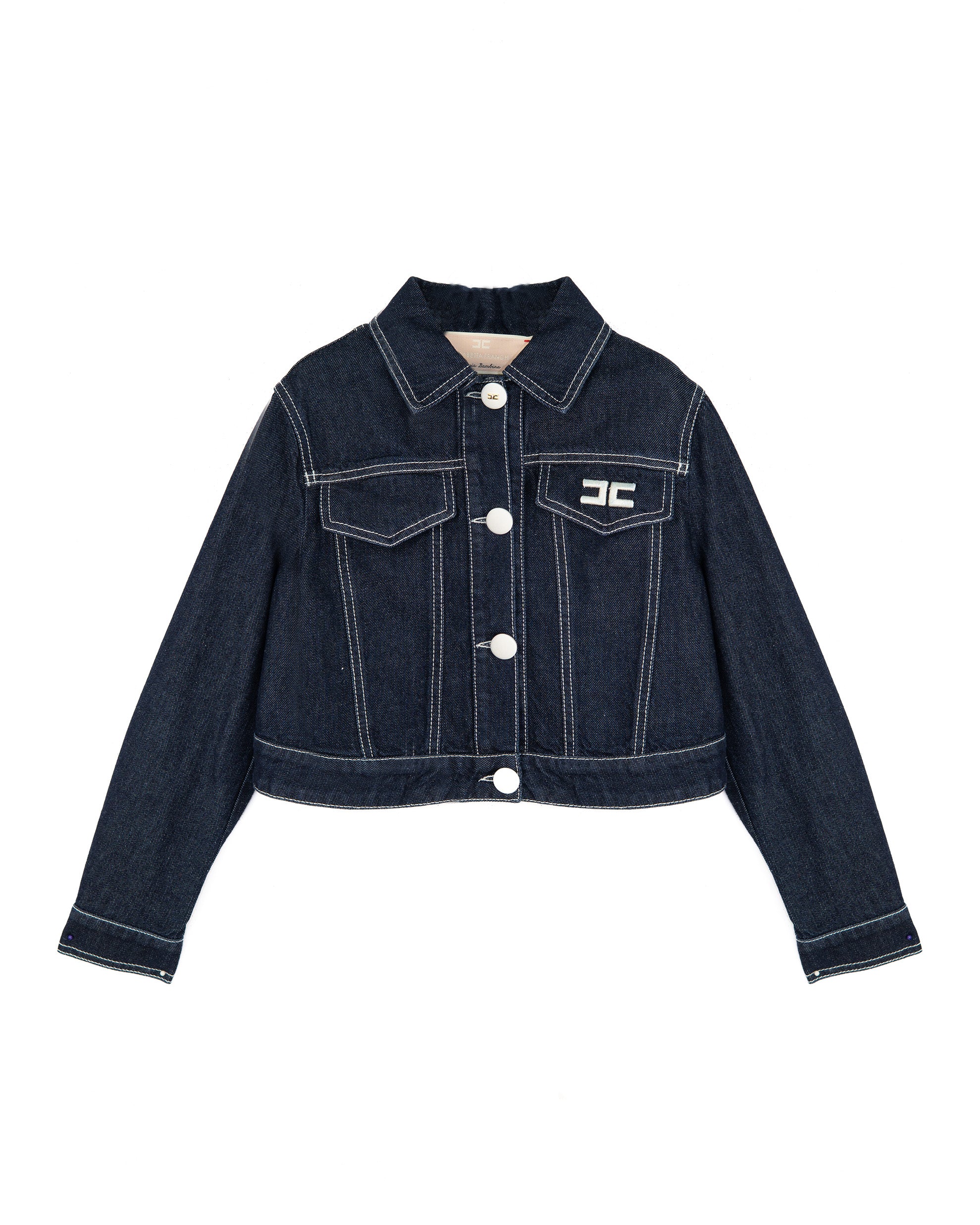 Elisabetta Franchi La Mia Bambina Giacca in Denim Scuro per Bambine