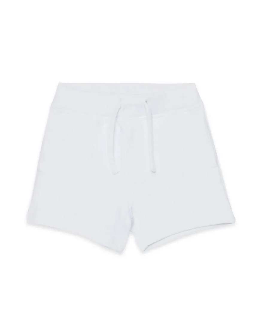 Dsquared2 Kids Bermuda Bianco con Stampa Logo per Neonati