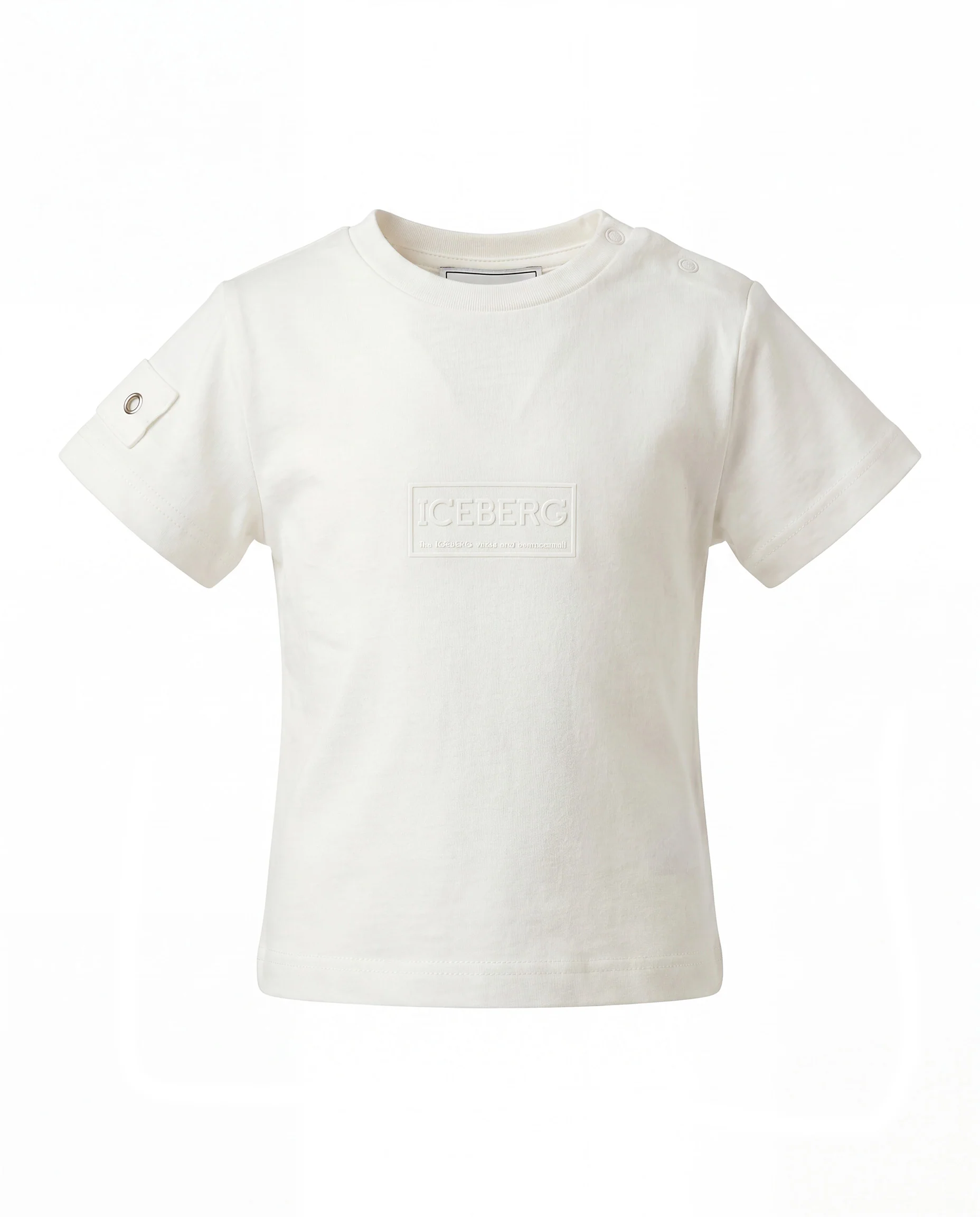 Iceberg Kids T-Shirt Bianco con Logo per Neonati