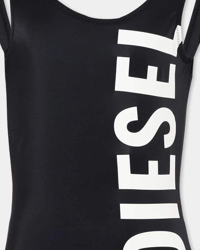 Diesel Kids Costume Nero con Stampa Logo per Bambine