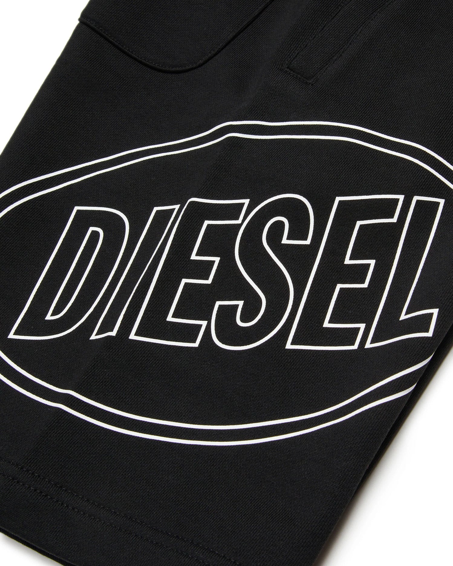 Diesel Kids Bermuda di Tuta Nero con Stampa Logo Oavl Per Bambini