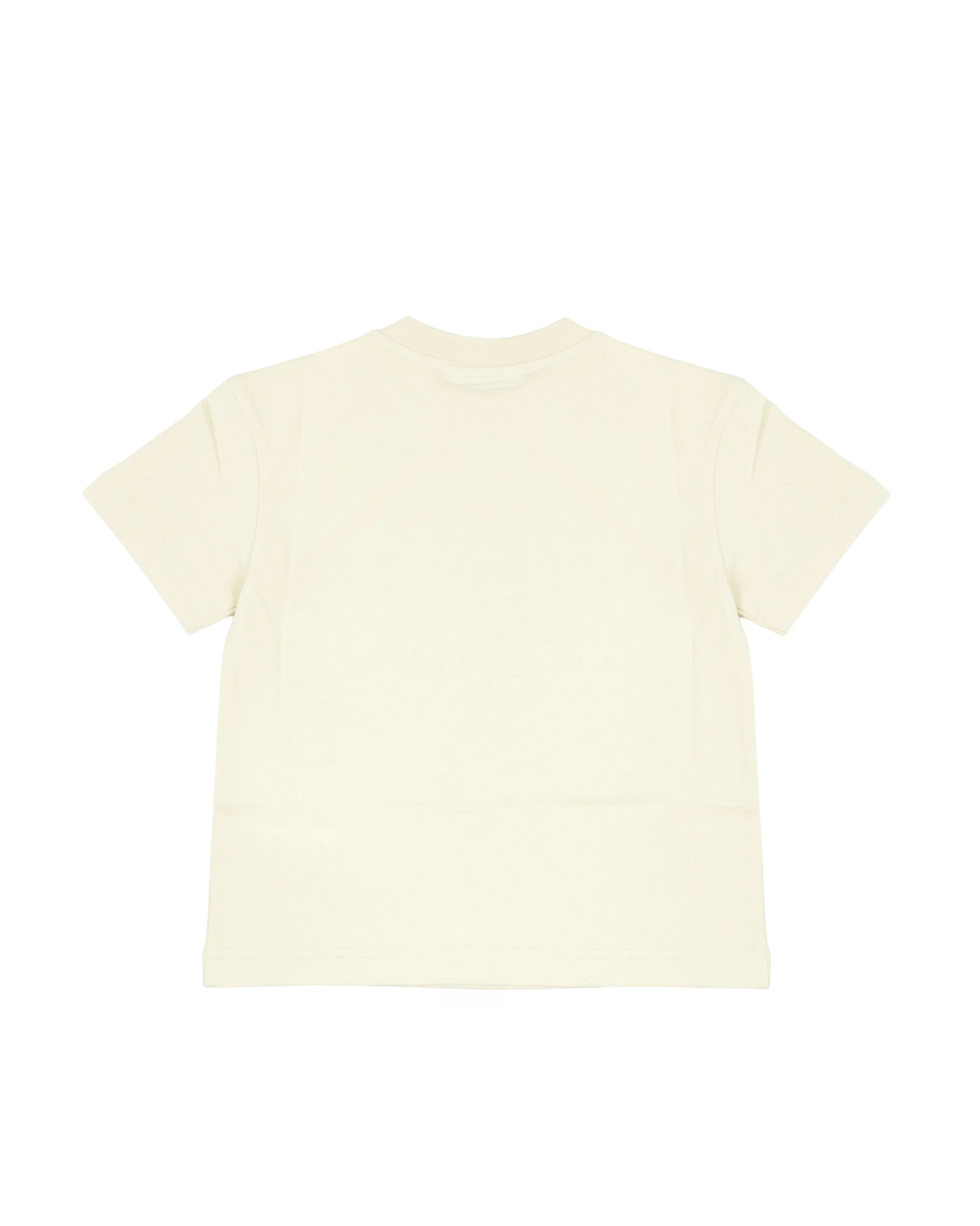 Palm Angels Kids T-Shirt Beige con Logo Fucsia per Bambina