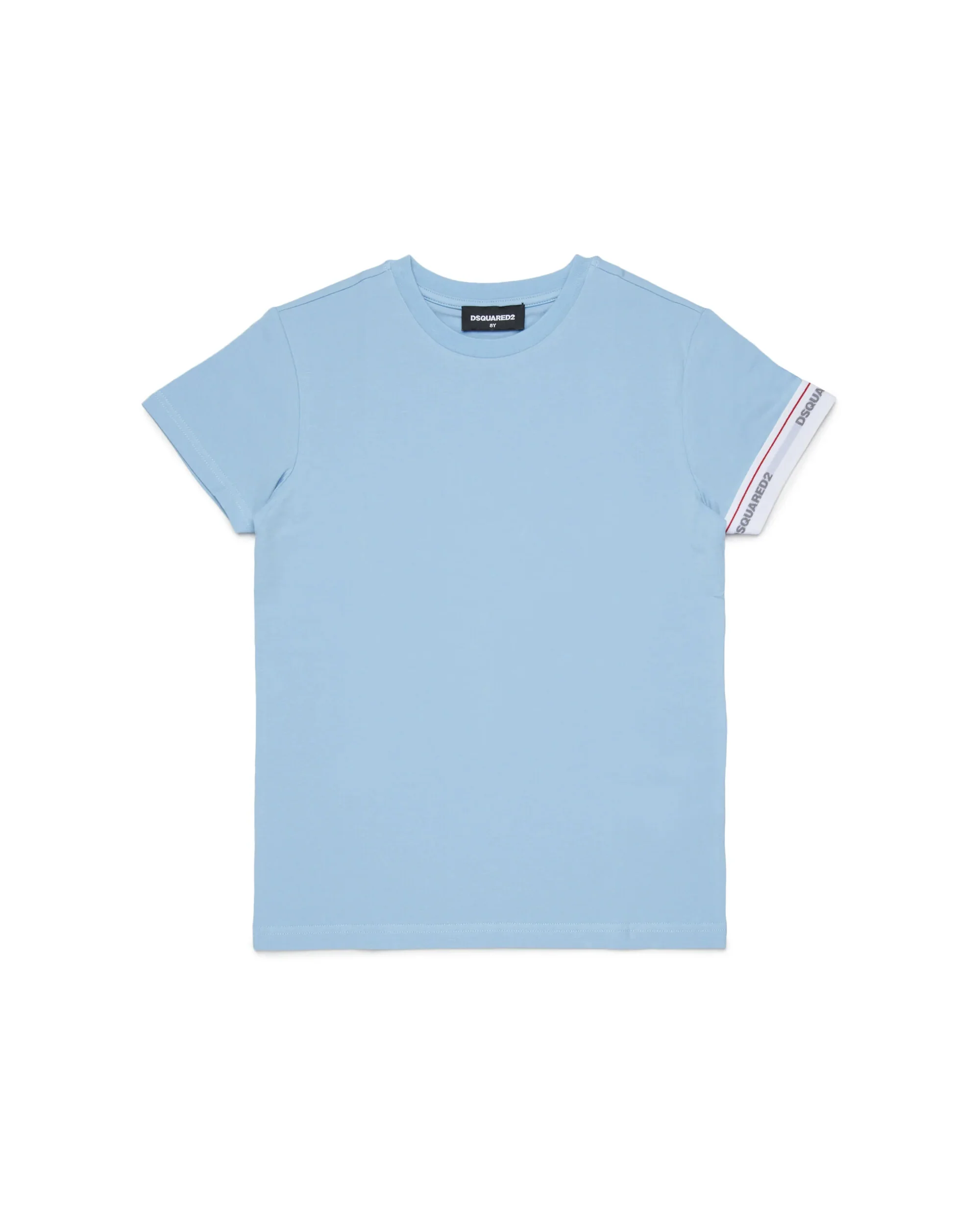 Dsquared2 Kids T-shirt Blue Mist con Dettaglio Logo Manica a Contrasto per Bambini