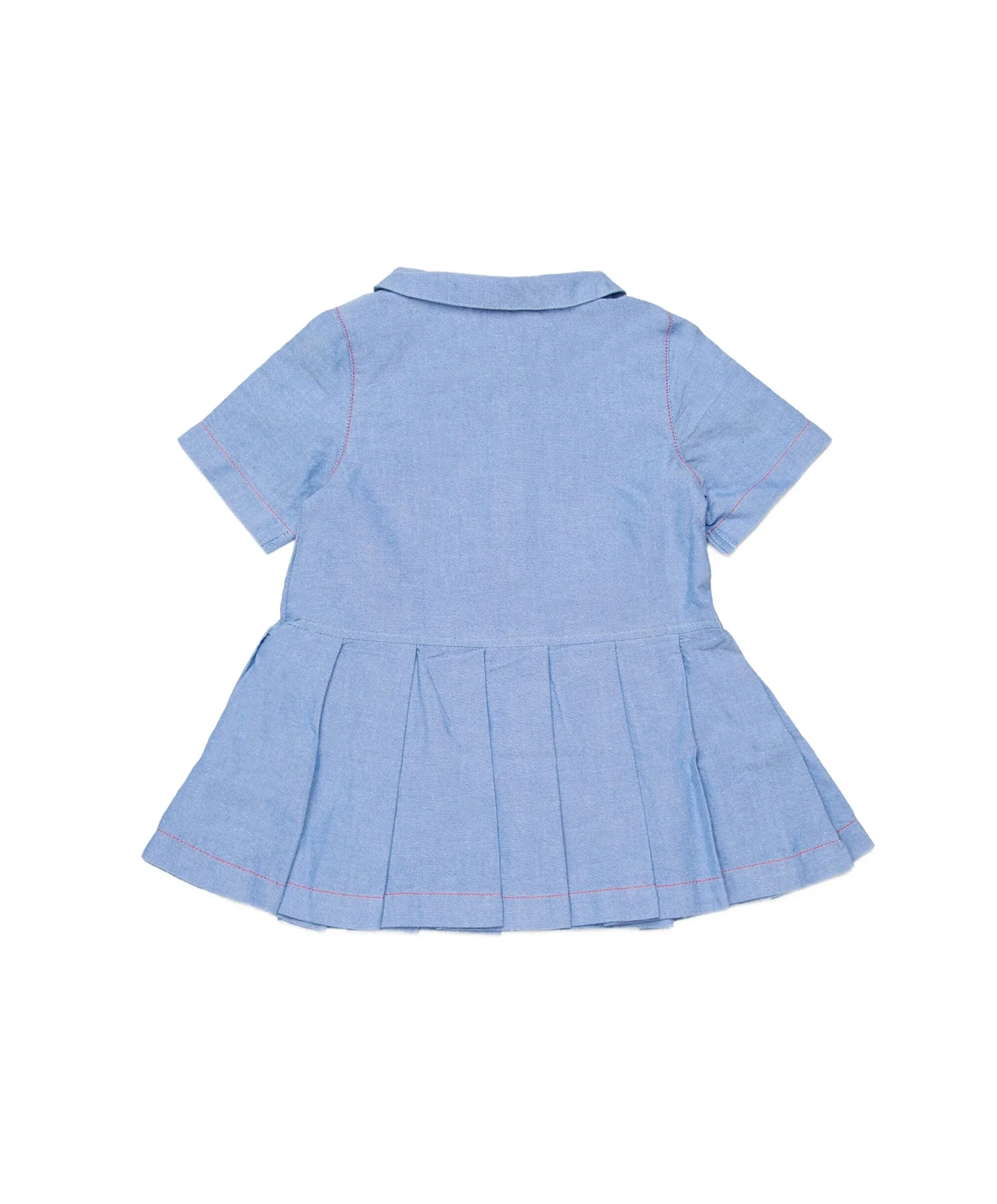 Diesel Kids Abito College Celeste con Applicazione Logo per Neonate