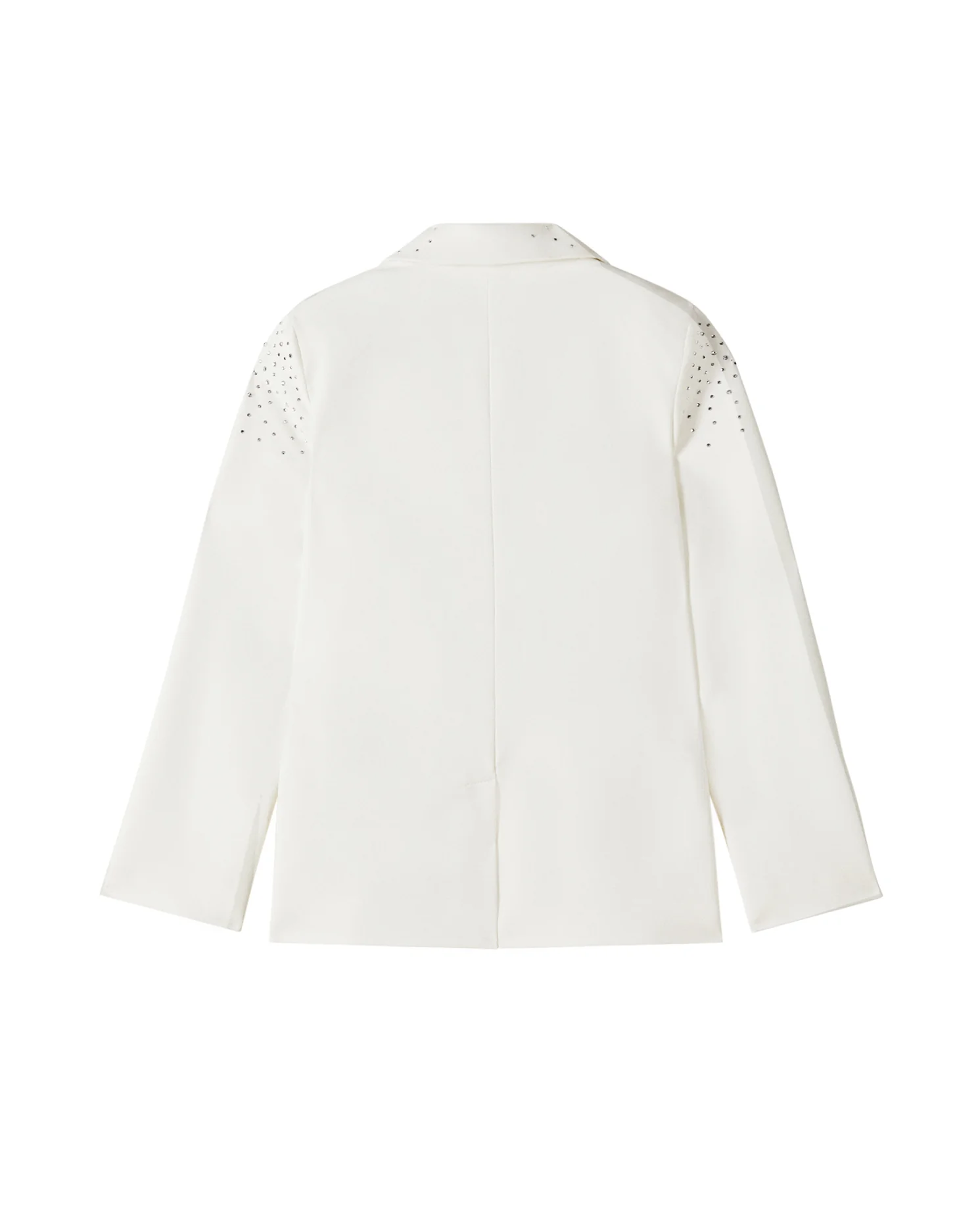Patrizia Pepe Kids Giacca Monopetto Bianca con Strass per Bambine