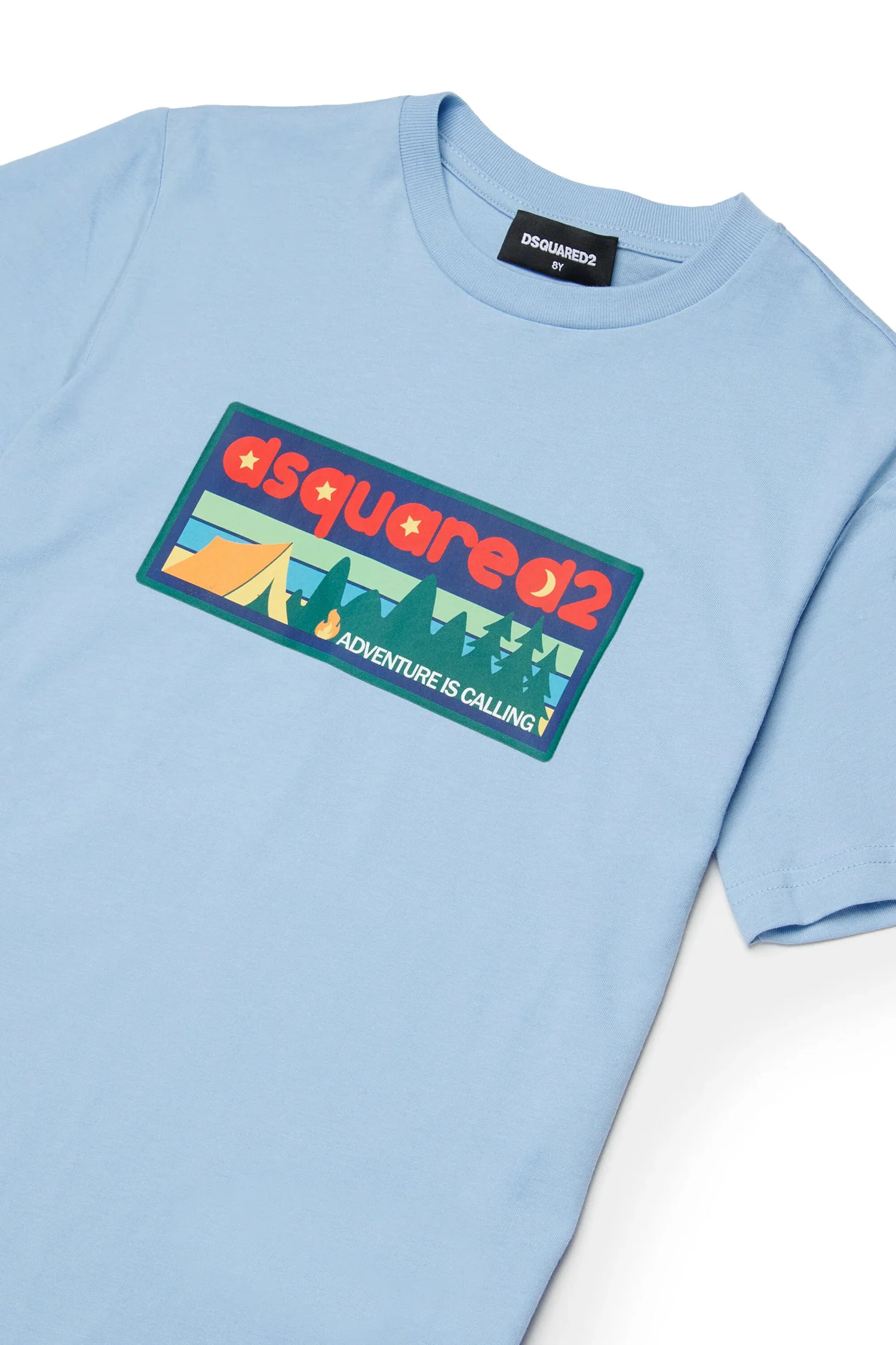 Dsquared2 Kids T-shirt Azzurra con Logo Stampato per Bambini