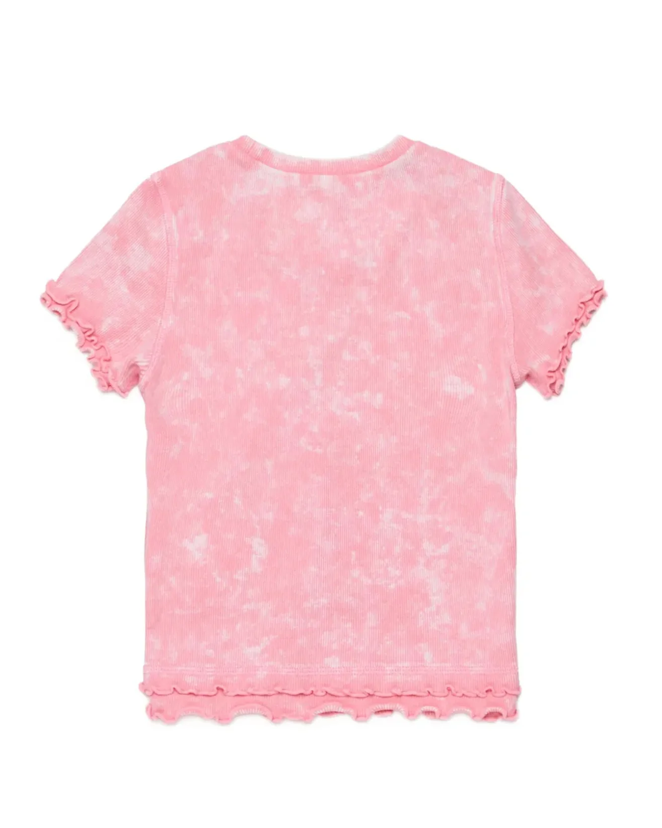 Diesel Kids T-Shirt Rosa Sfumata a Costine con Logo in Rilievo Multicolor per Bambine