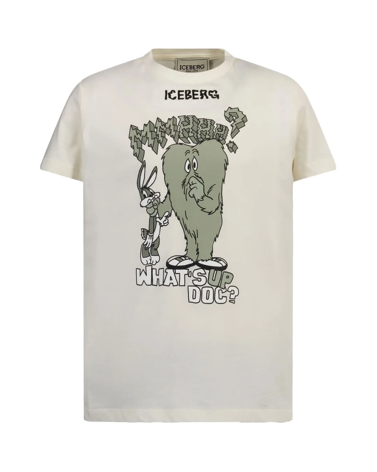 Iceberg Kids T-Shirt Off-White con Stampa per Bambini