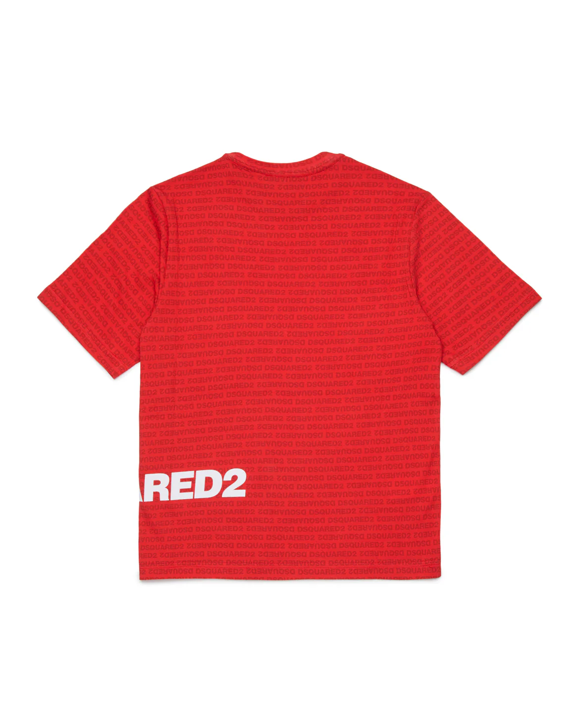 Dsquared Kids T-shirt per Bambini con Stampe Logo All-Over e Maxi Stampa a Contrasto per Bambini
