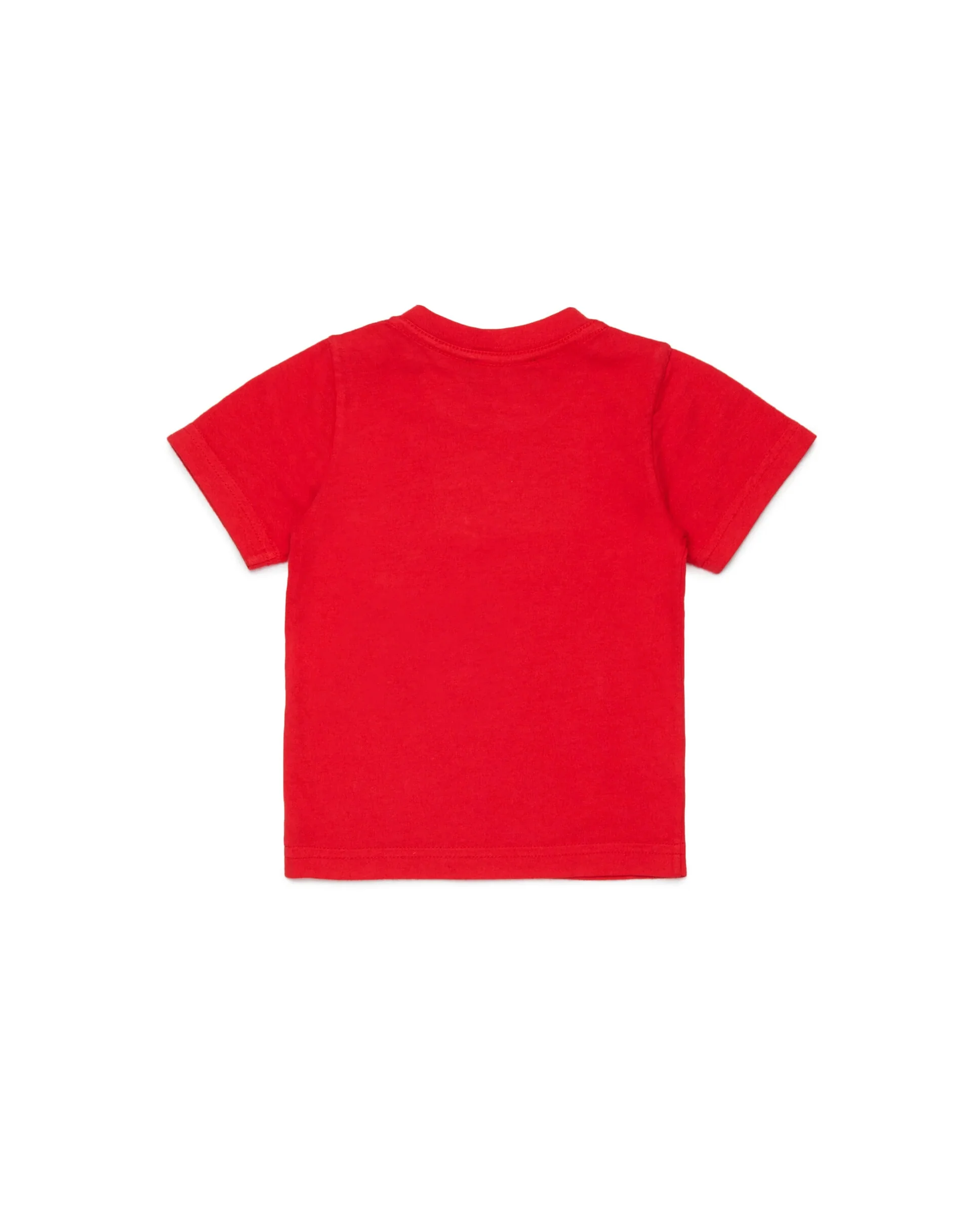 Dsquared Kids T-shirt Rosso con Stampa Logo Apertura Spalla con Bottoni con Neonati
