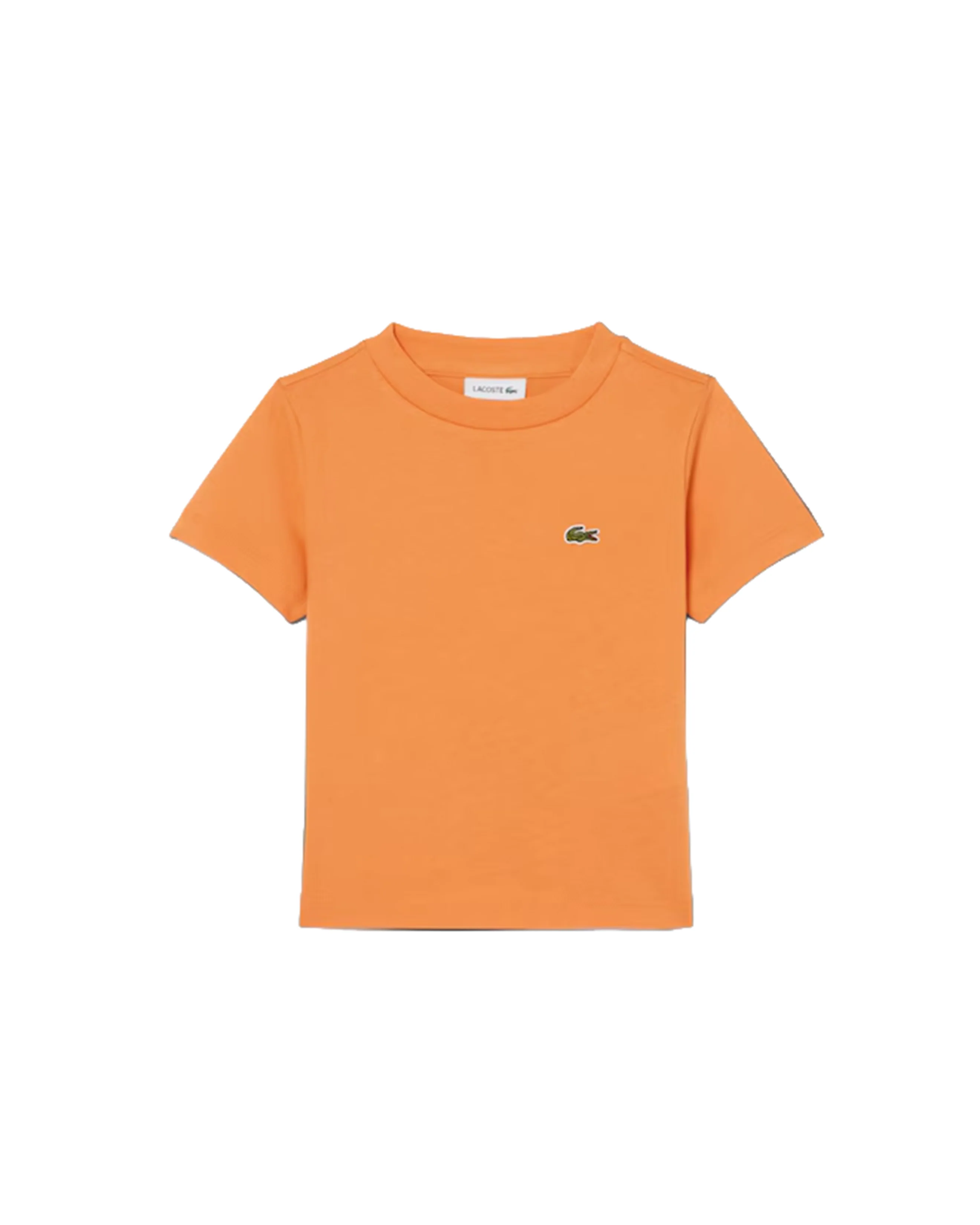 Lacoste Kids T-Shirt Arancione con Ricamo Logo Unisex