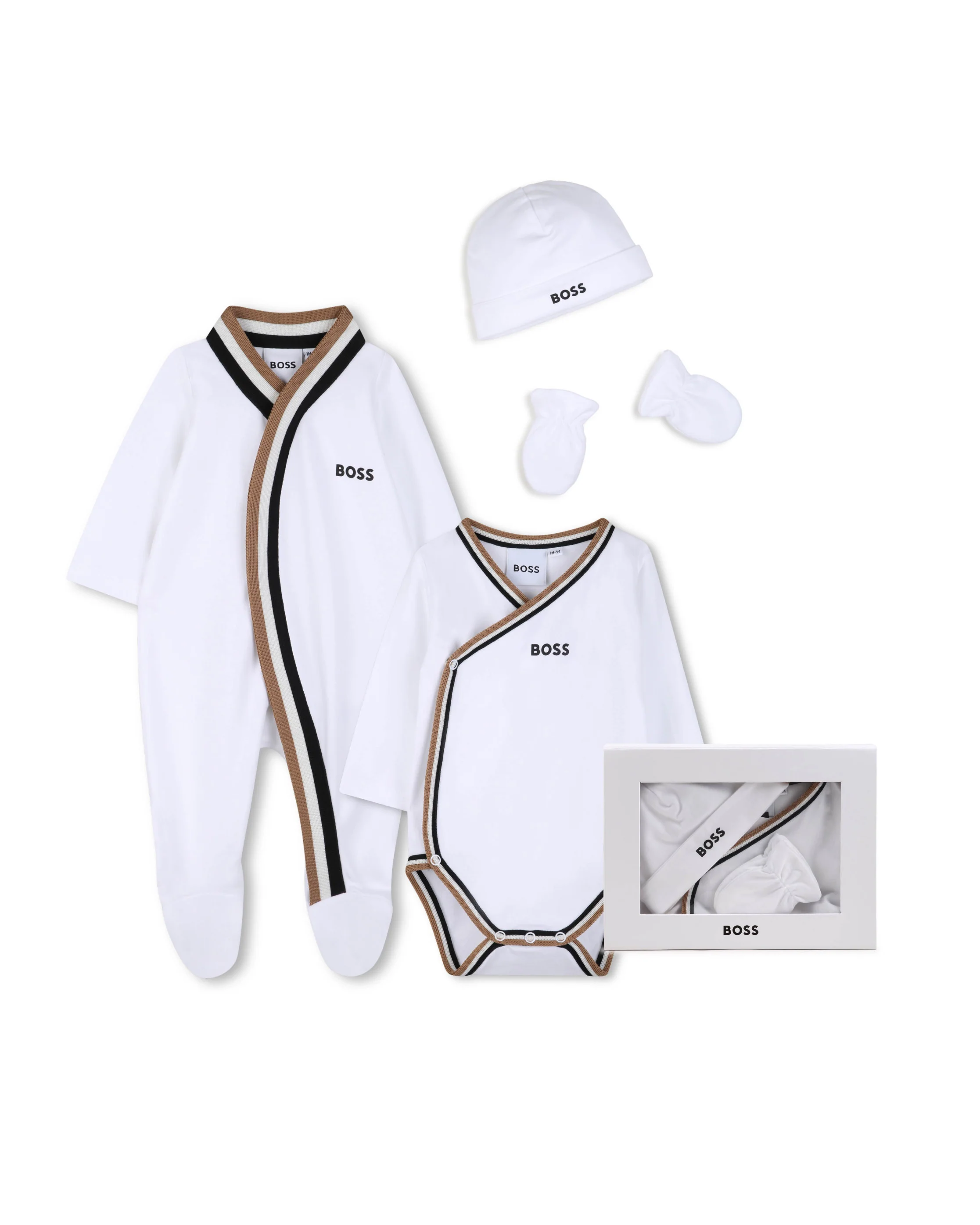 Boss Kids Set Regalo Bianco per Neonati