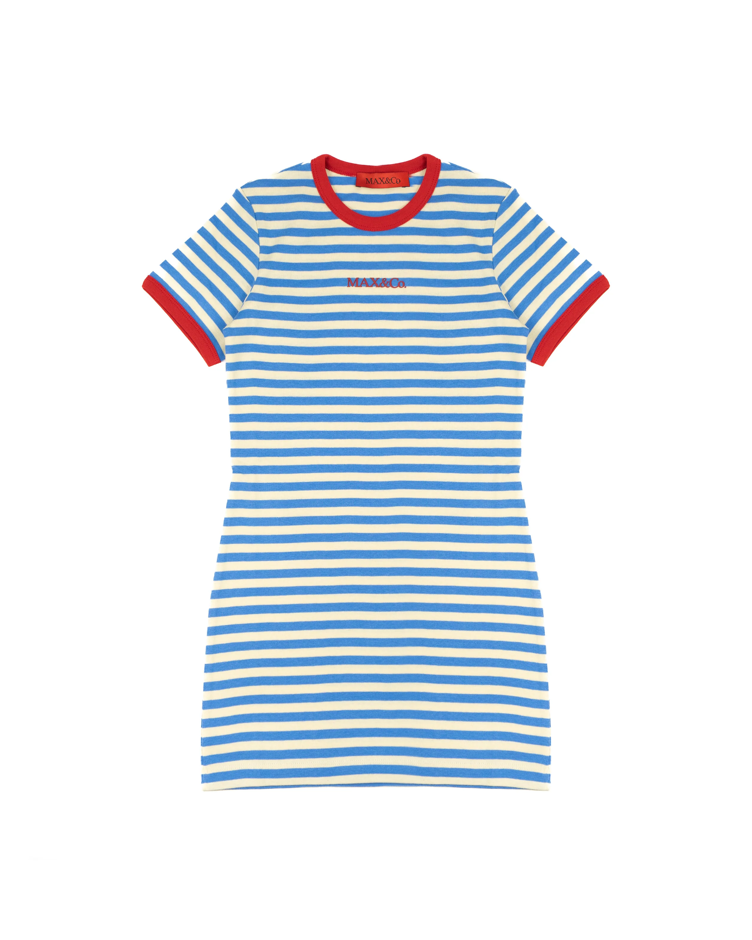 Max & Co Kids Abito Azzurro/Rosso a Righe per Bambine