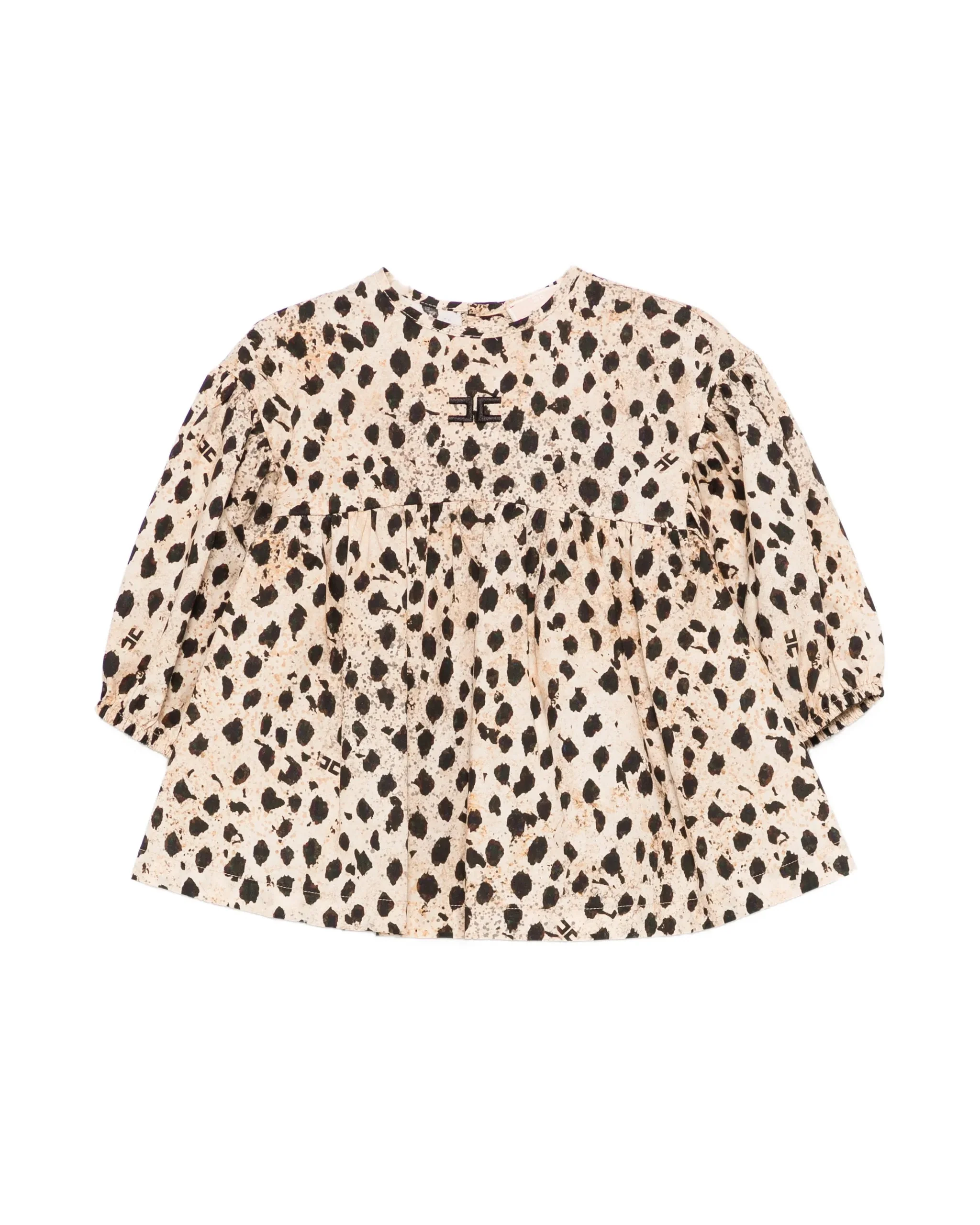 Elisabetta Franchi La Mia Bambina Abito e Mutandina Abbinata con Motivo Animalier per Neonate