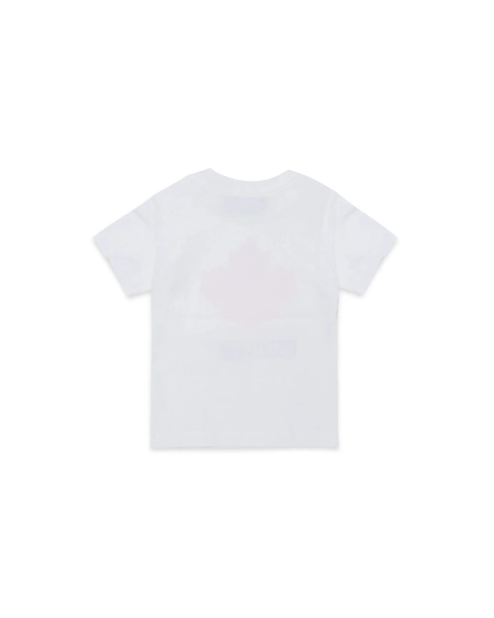 Dsquared2 Kids T-shirt Bianca con Stampa Logo Foglio D'acero con Bottoni Apertura Spalla per Neonati