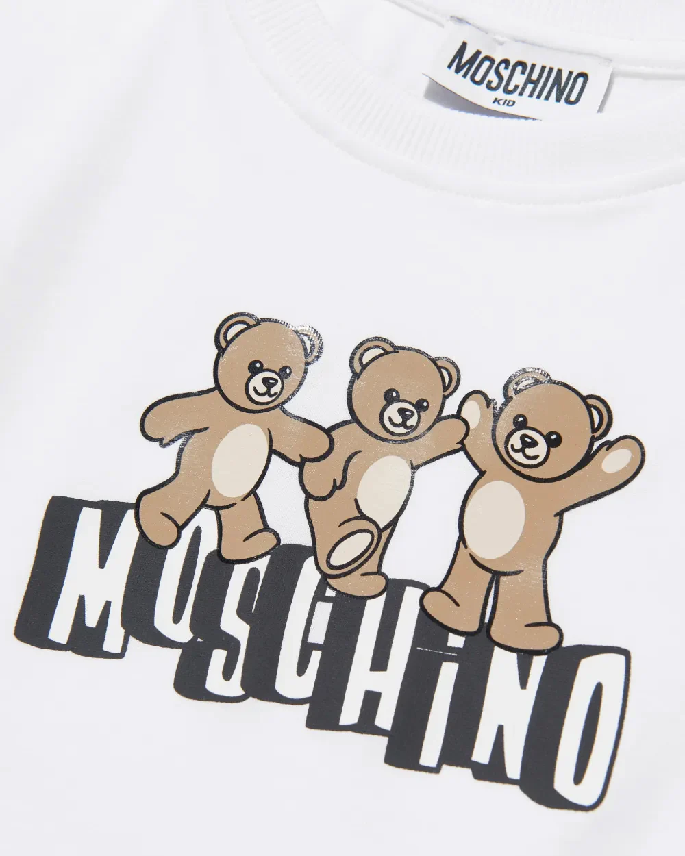 Moschino Kids T-shirt Bianco con Logo Teddy Bear per Bambini