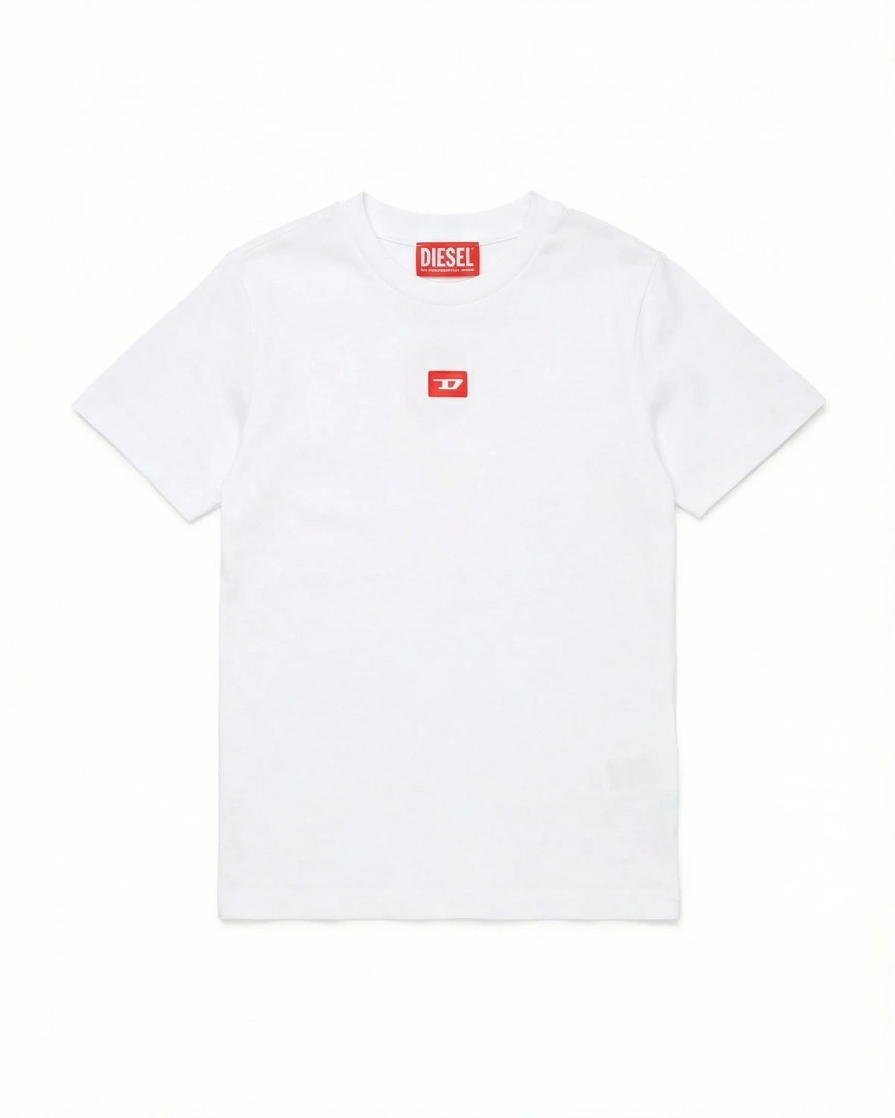 Diesel Kids T-shirt Bianca con Ricamo Logo a Contrasto Unisex bini