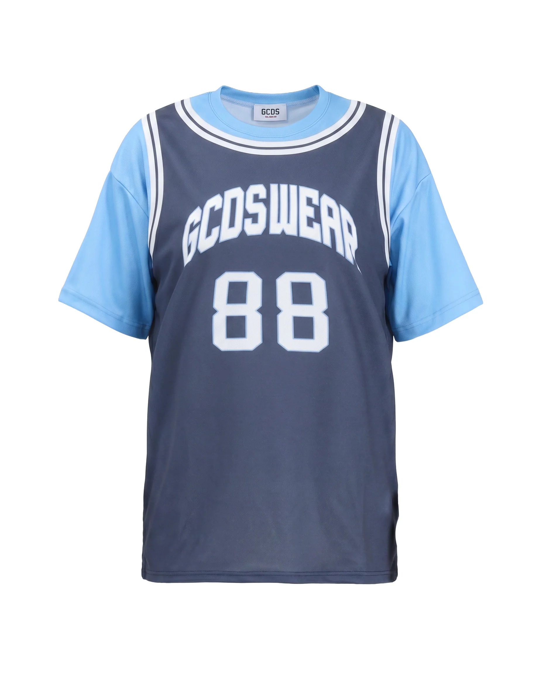 Gcds Kids T-Shirt Blu Notte e Azzurro per Bambini