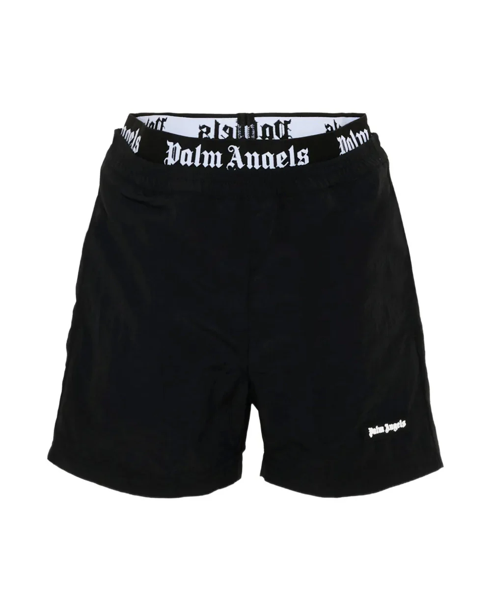 Palm Angels Kids Costume Nero con Banda Logata per Bambini