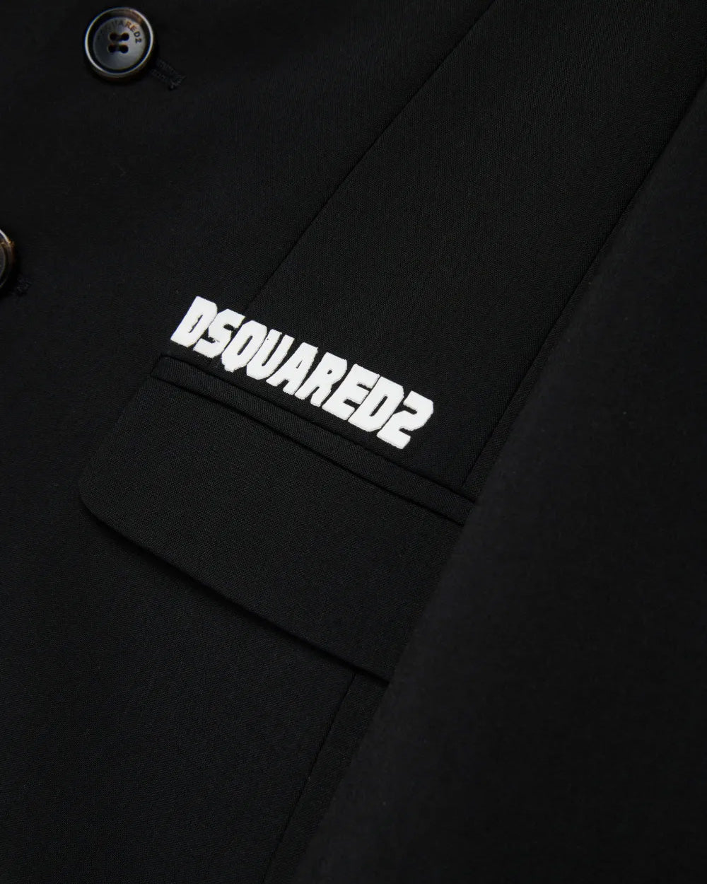 Dsquared2 Giacca da Completo Nera con Cappuccio Integato e Logo Stampato per Bambini
