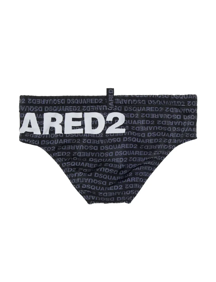 Dsquared2 Kids Costume Nero con Logo All-Over per Bambini