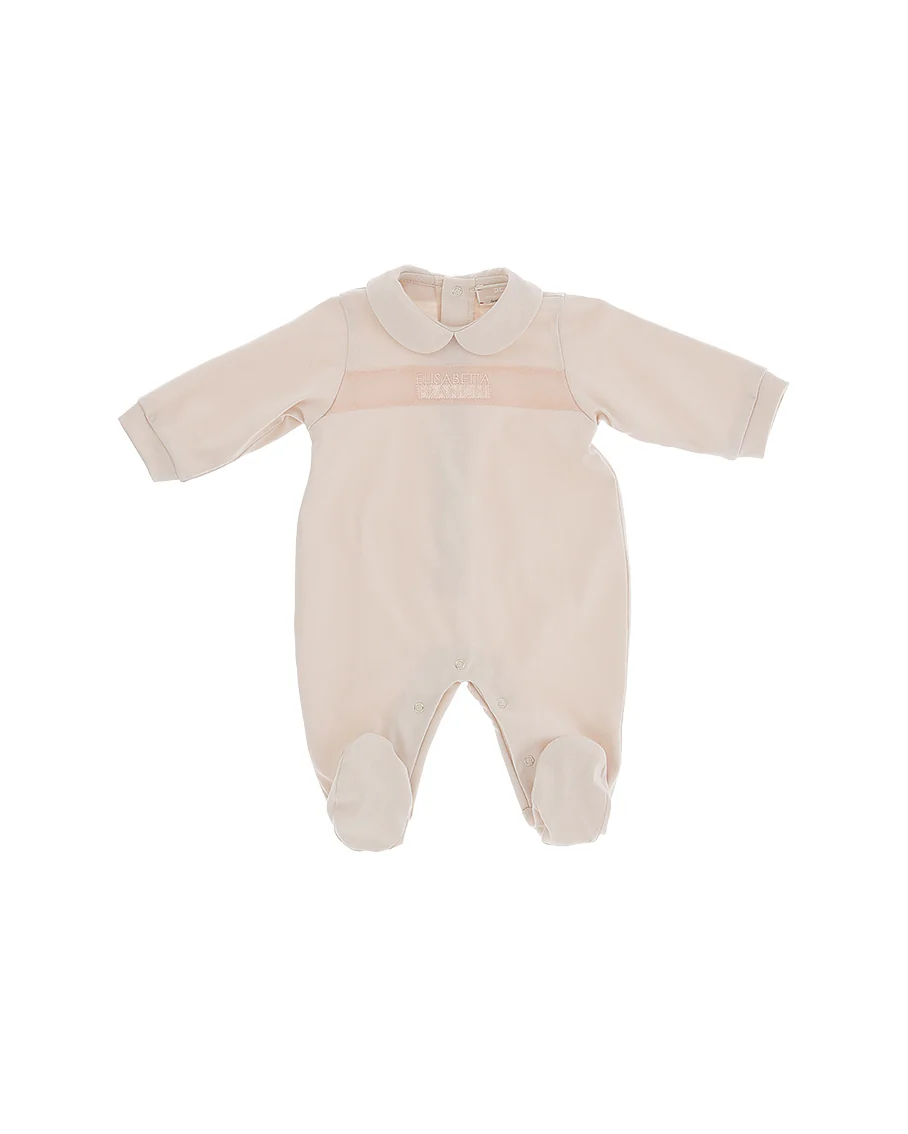 Elisabetta Franchi La Mia Bambina Tutina Rosa con Dettaglio Logo per Neonate