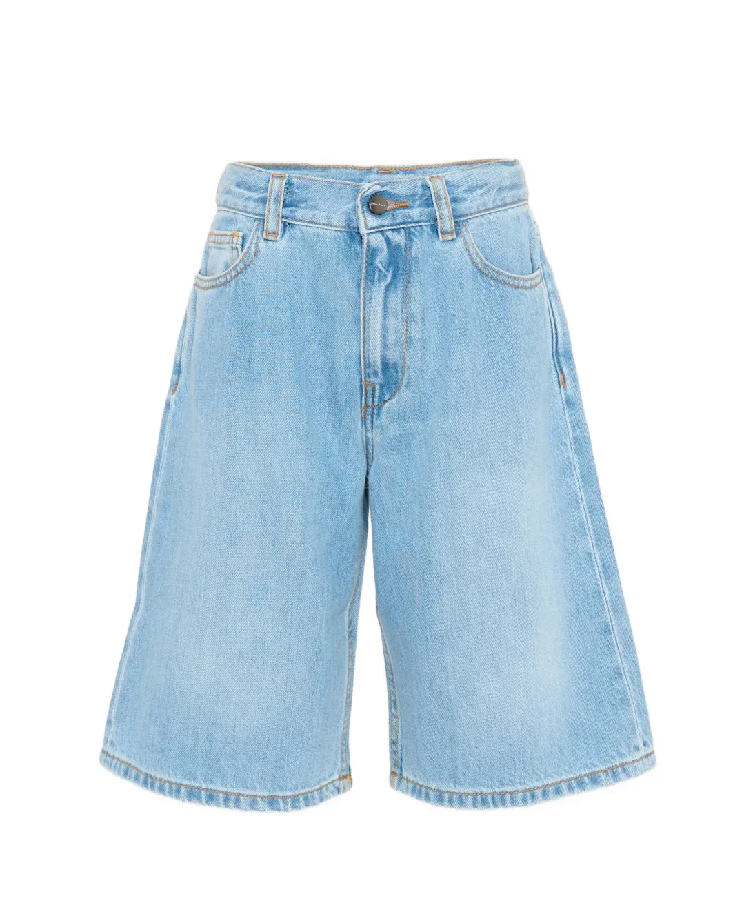 Palm Angels Kids Bermuda in Denim con Logo sul Retro per Bambini