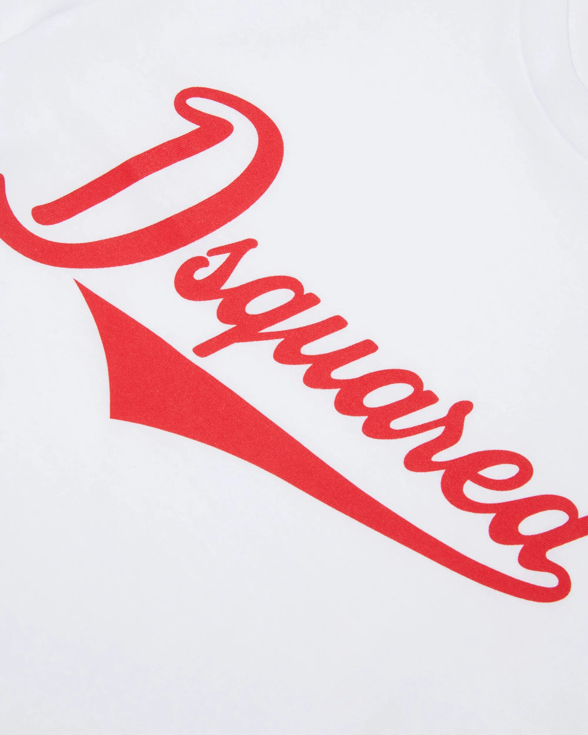 Dsquared2 Kids T-shirt Bianca con Stampa Logo Rossa a Contrasto Unisex per Bambini