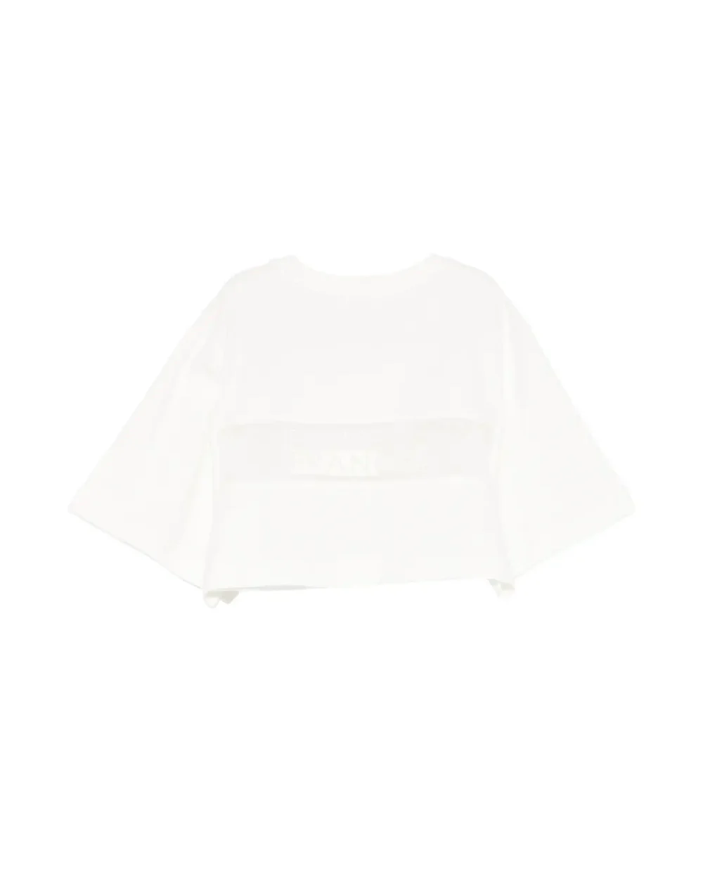 Elisabetta Franchi La Mia Bambina T-shirt Cropped Avorio con Banda Logo per Bambine