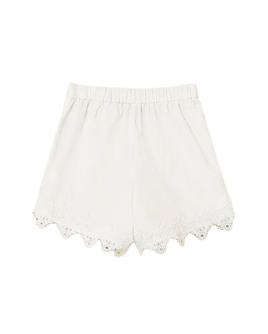 Twinset Kids Short Off-White in Pizzo per Neonate