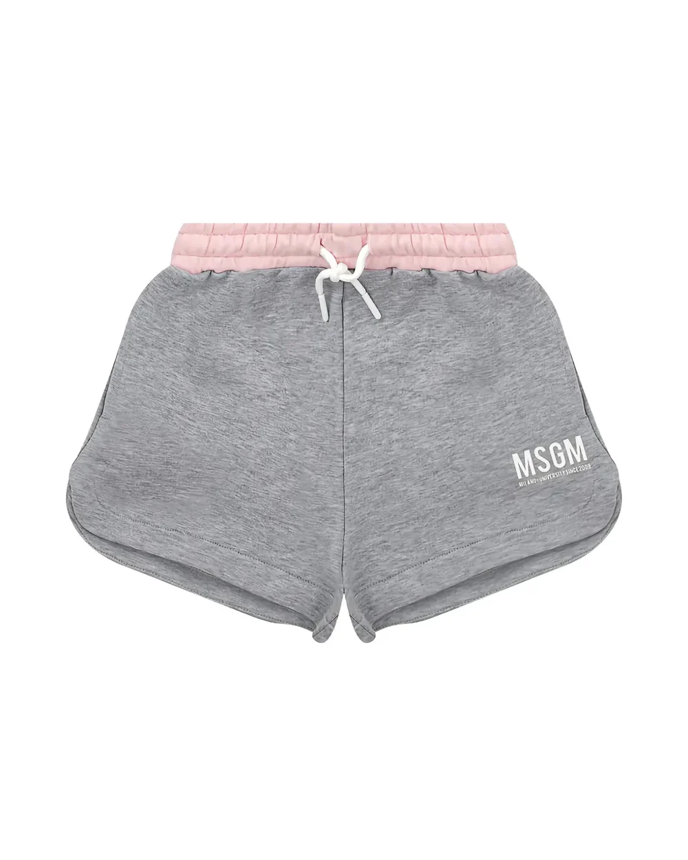 Msgm Kids Short in Felpa Grigio/Rosa per Bambine