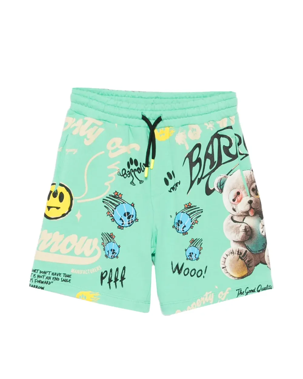 Barrow Kids Short Verde con Stampa All-Over per Bambine