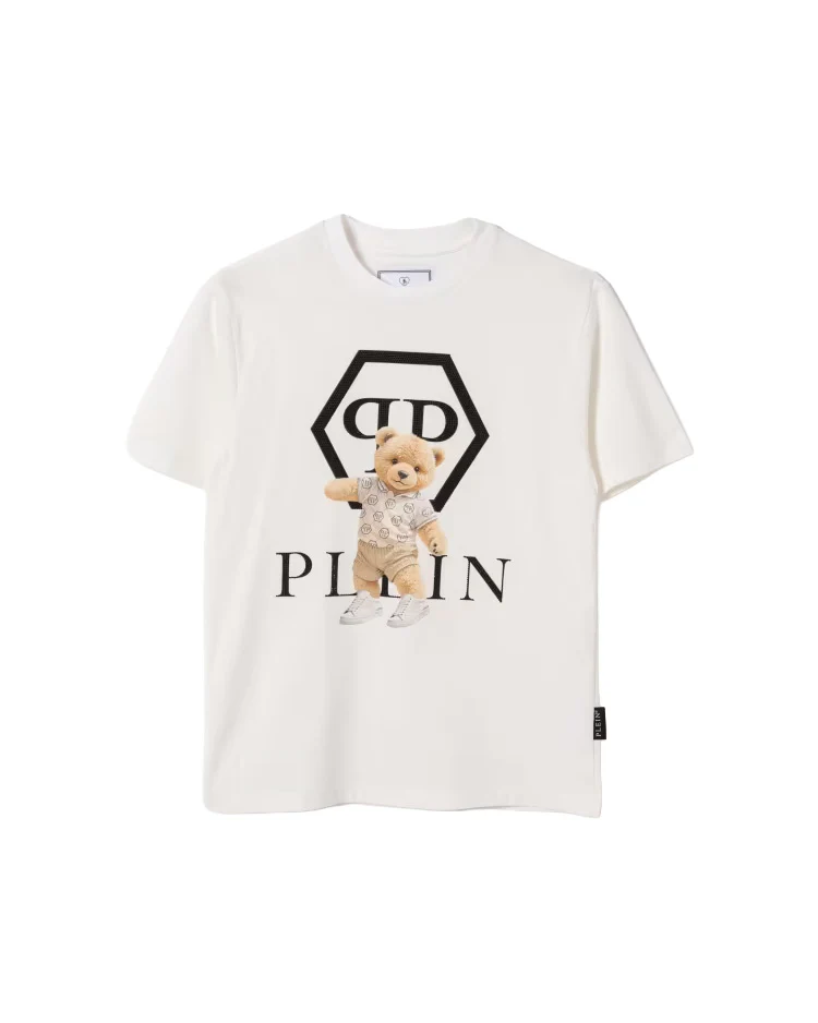 Philipp Plein Kids T-Shirt Bianco con Stampa per Bambino
